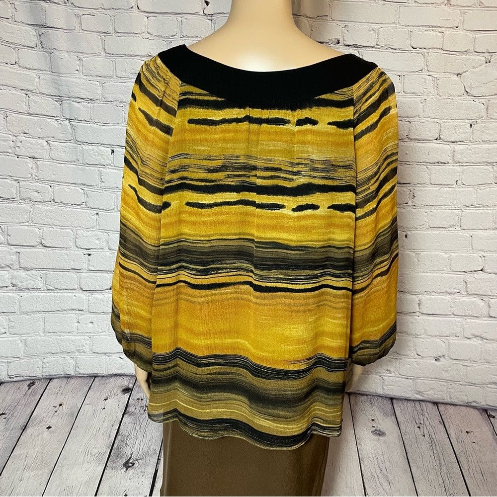 Anne Klein New Anne Klein Silk 3/4 Puff Sleeve Blouse Size L Size L / US 10 / IT 46 - 4 Thumbnail