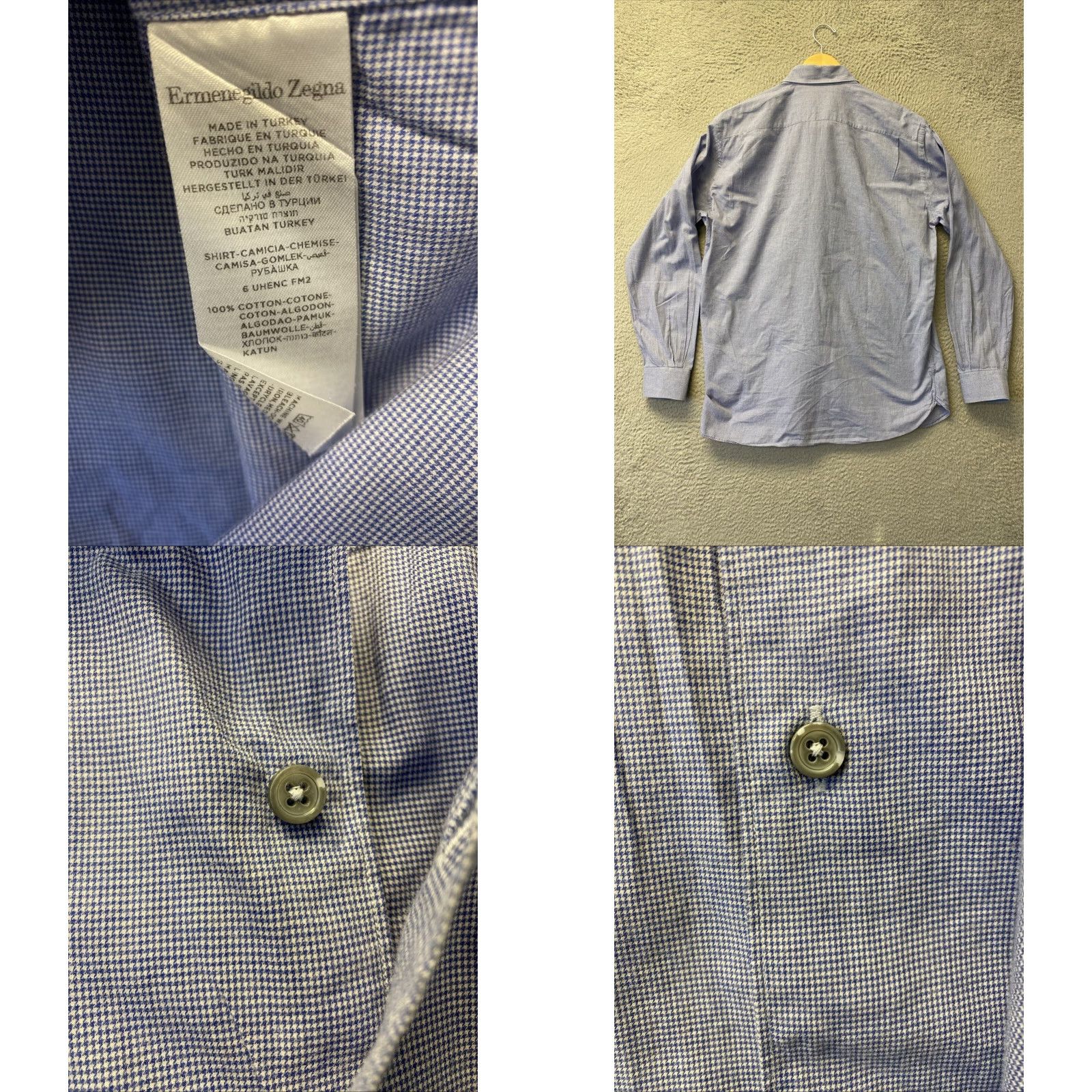 Ermenegildo Zegna Ermenegildo Zegna Button Shirt Blue Long Sleeve Adult L Cotton Casual Mens Size US L / EU 52-54 / 3 - 8 Thumbnail