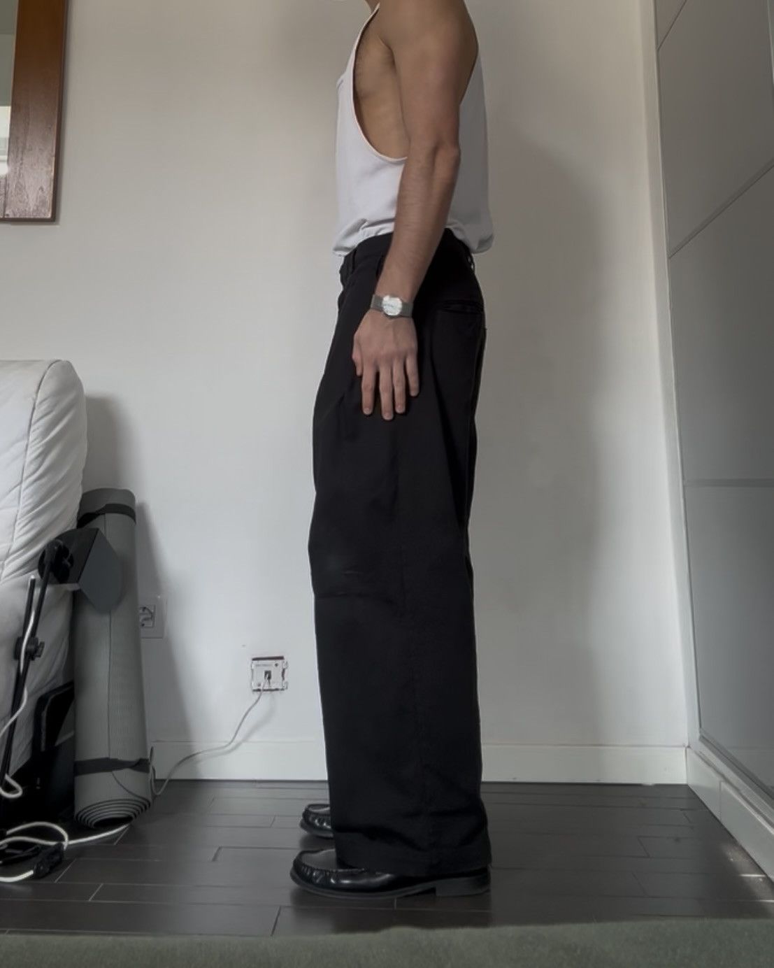 Japanese Brand Japanese Gabardine Pleated Wide-Leg Loose Straight Trousers Size US 32 / EU 48 - 4 Thumbnail