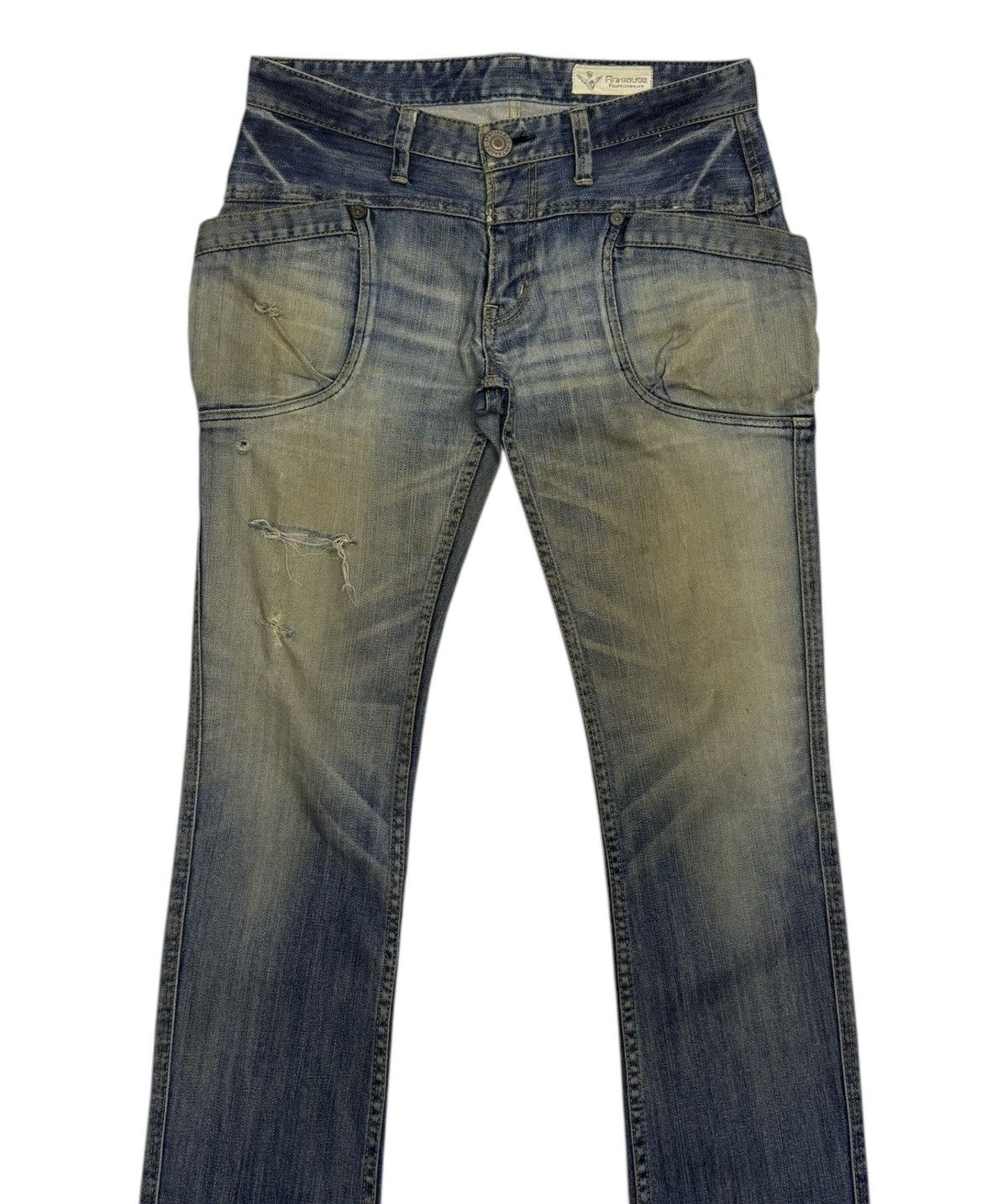 Japanese Brand VINTAGE ANTGAUGE NICE DESIGN POCKET DISTRESSED DENIM JEANS Size US 32 / EU 48 - 2 Thumbnail