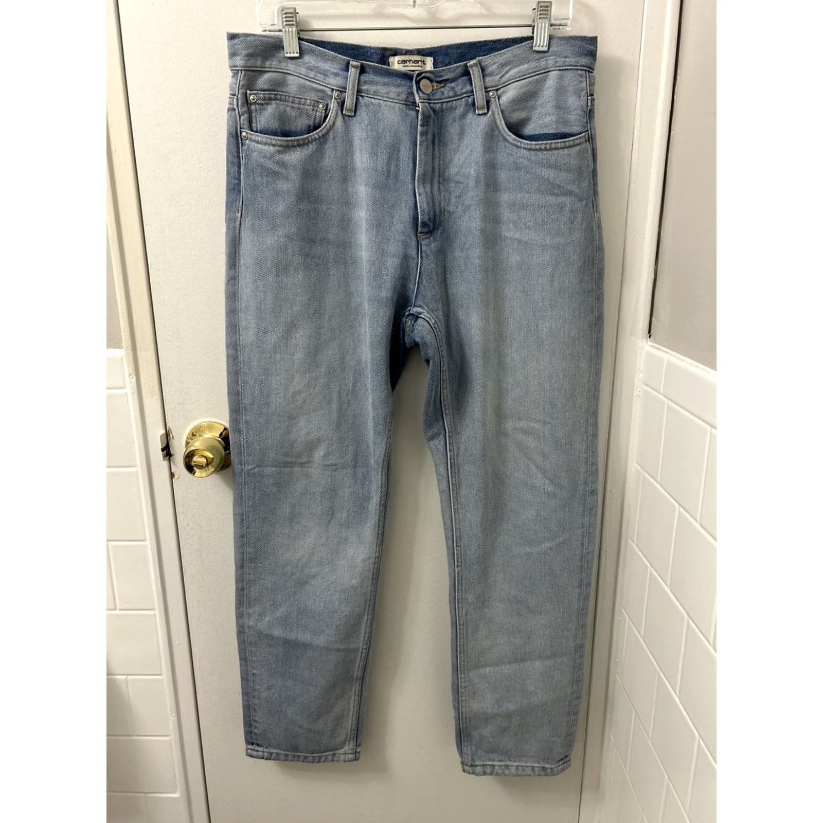 Carhartt VINTAGE Carhartt WIP Jeans Womens 31x28 Blue Page Carrot Ankle Slim Tapered YKK Pants Size 24" / US 00 / IT 34 - 2 Thumbnail
