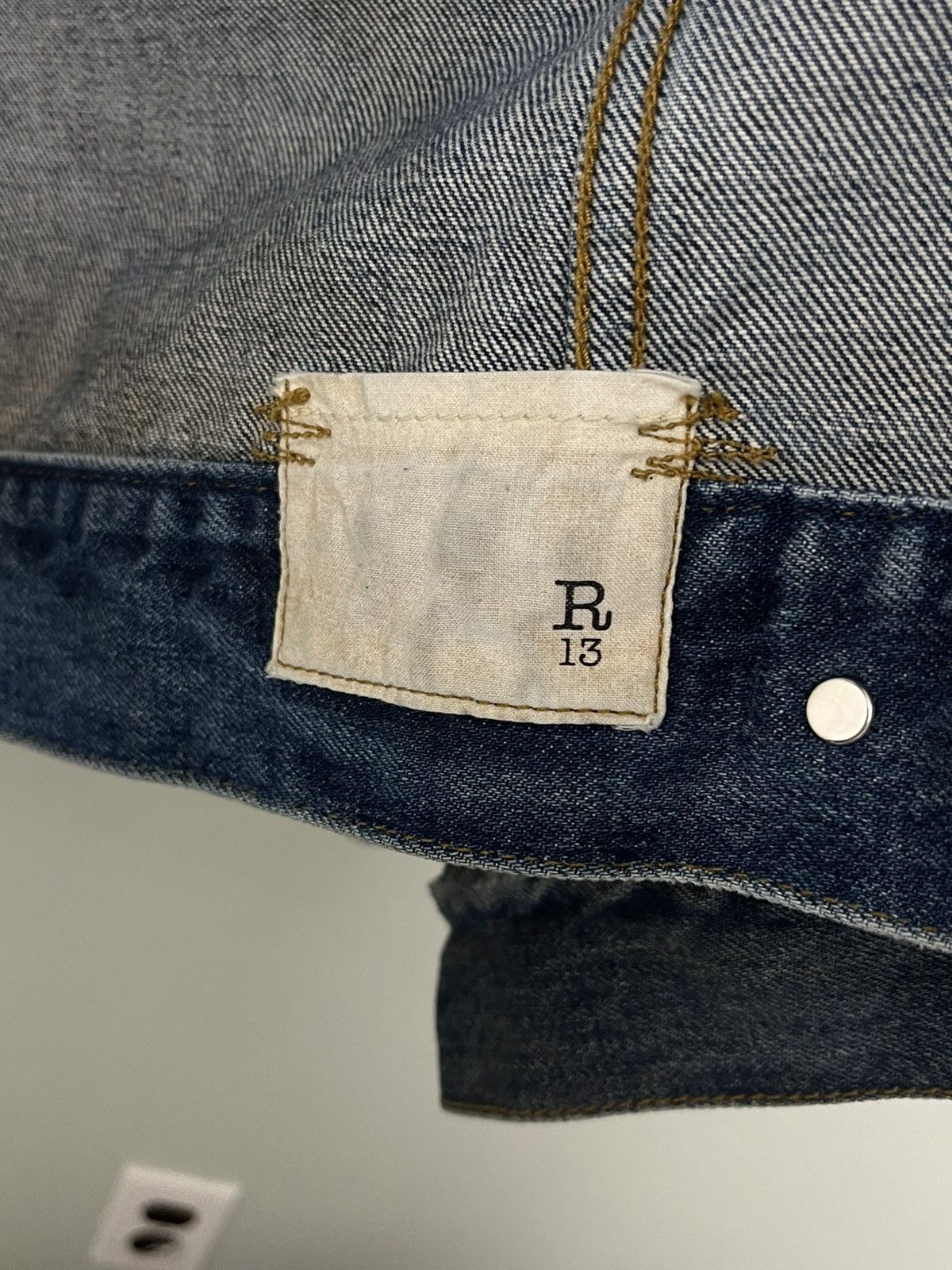R13 Denim Trucker Distressed Jacket. Medium Size M / US 6-8 / IT 42-44 - 9 Thumbnail