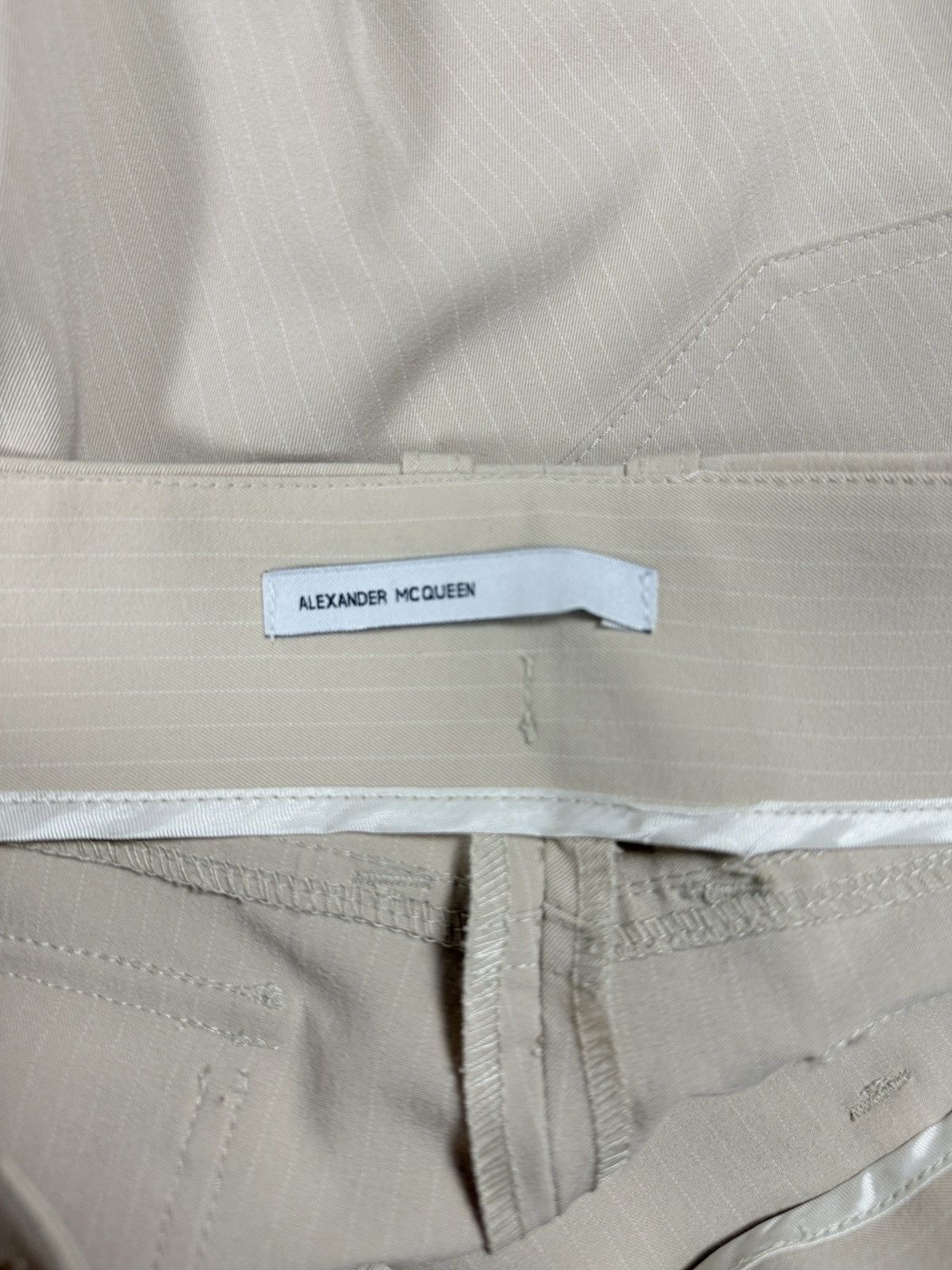 Alexander McQueen Alexander McQueen - 90’s Ivory Pinstripe Bootcut Pants Size 30" / US 8 / IT 44 - 5 Thumbnail