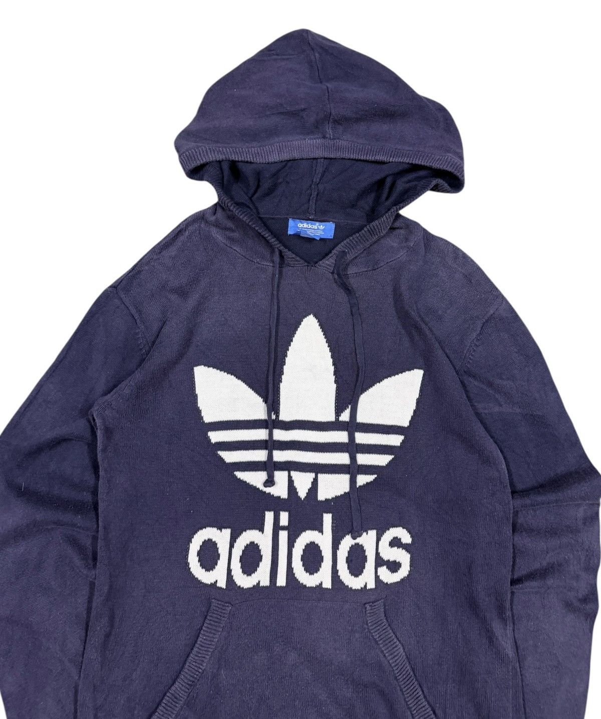 Adidas Adidas Trefoil Big Logo Knitweat Pullover Hoodies Size US S / EU 44-46 / 1 - 2 Thumbnail