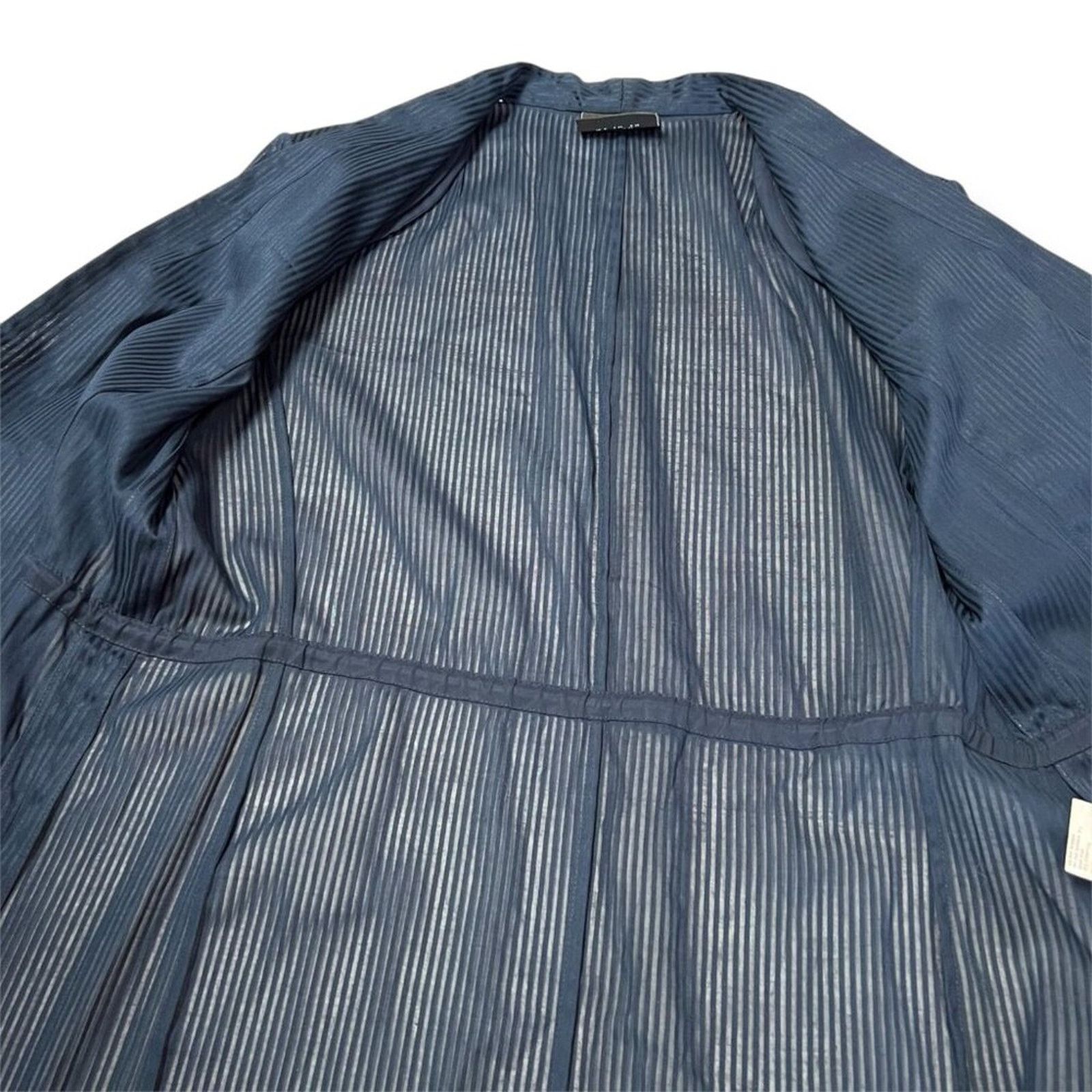 Akris Akris Gionata Silk Blend Striped Jacket Size 8 Navy Size M / US 6-8 / IT 42-44 - 7 Thumbnail