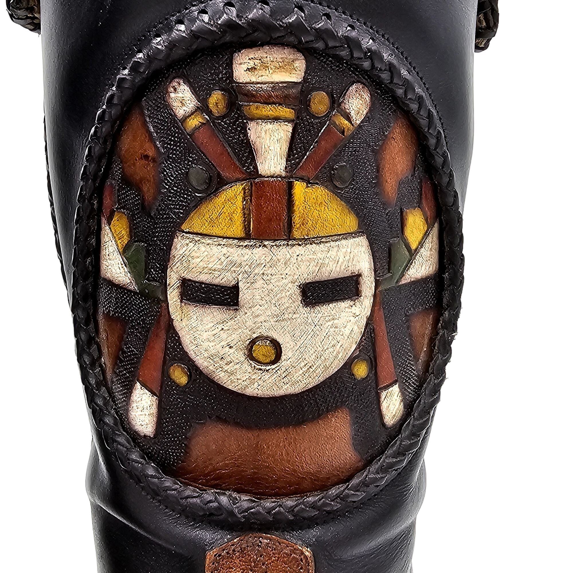 Other Custom 9D Hand Tooled/ Painted Native American Chief boots Size US 9 / EU 42 - 22 Thumbnail