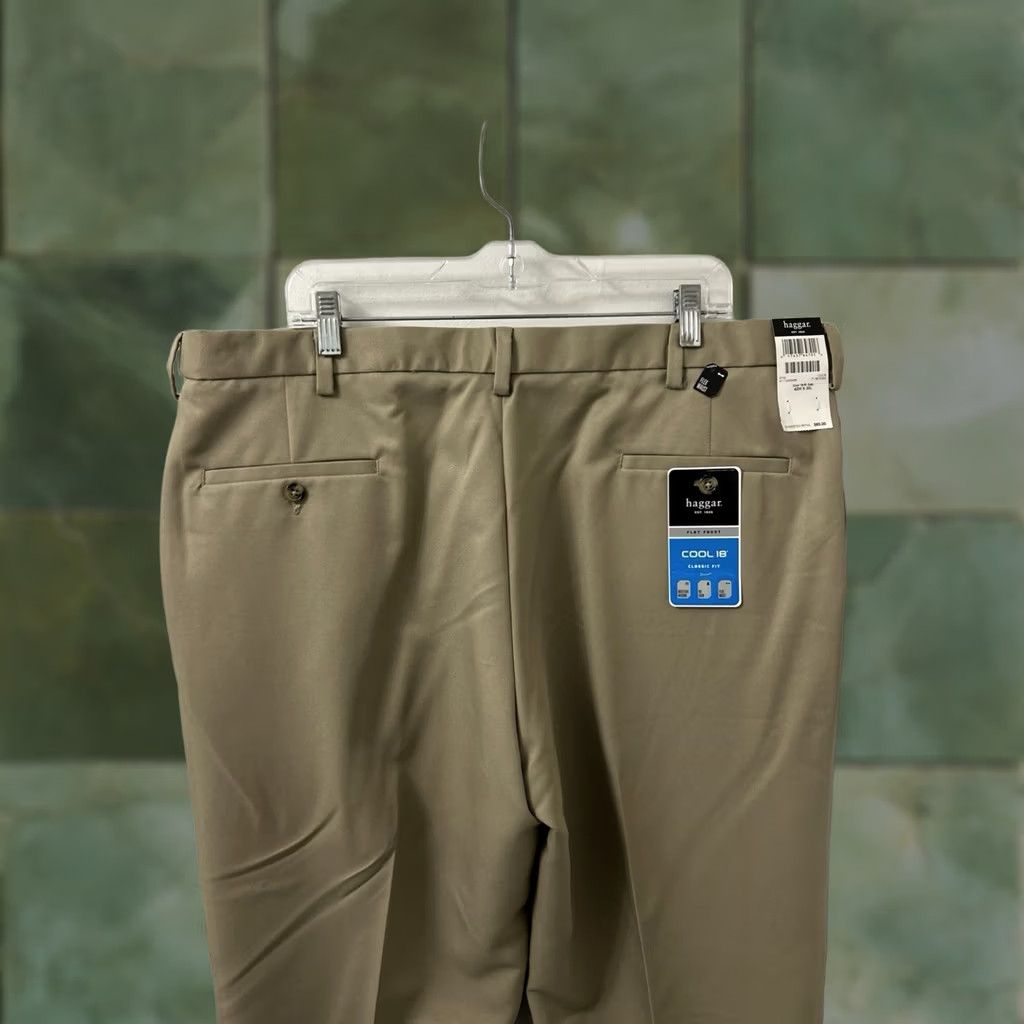 Haggar Haggar Cool 18 Pants Mens 42x30 Tan Khaki Classic Fit Flex Waist NWT 5 MSRP Size US 42 / EU 58 - 1 Thumbnail