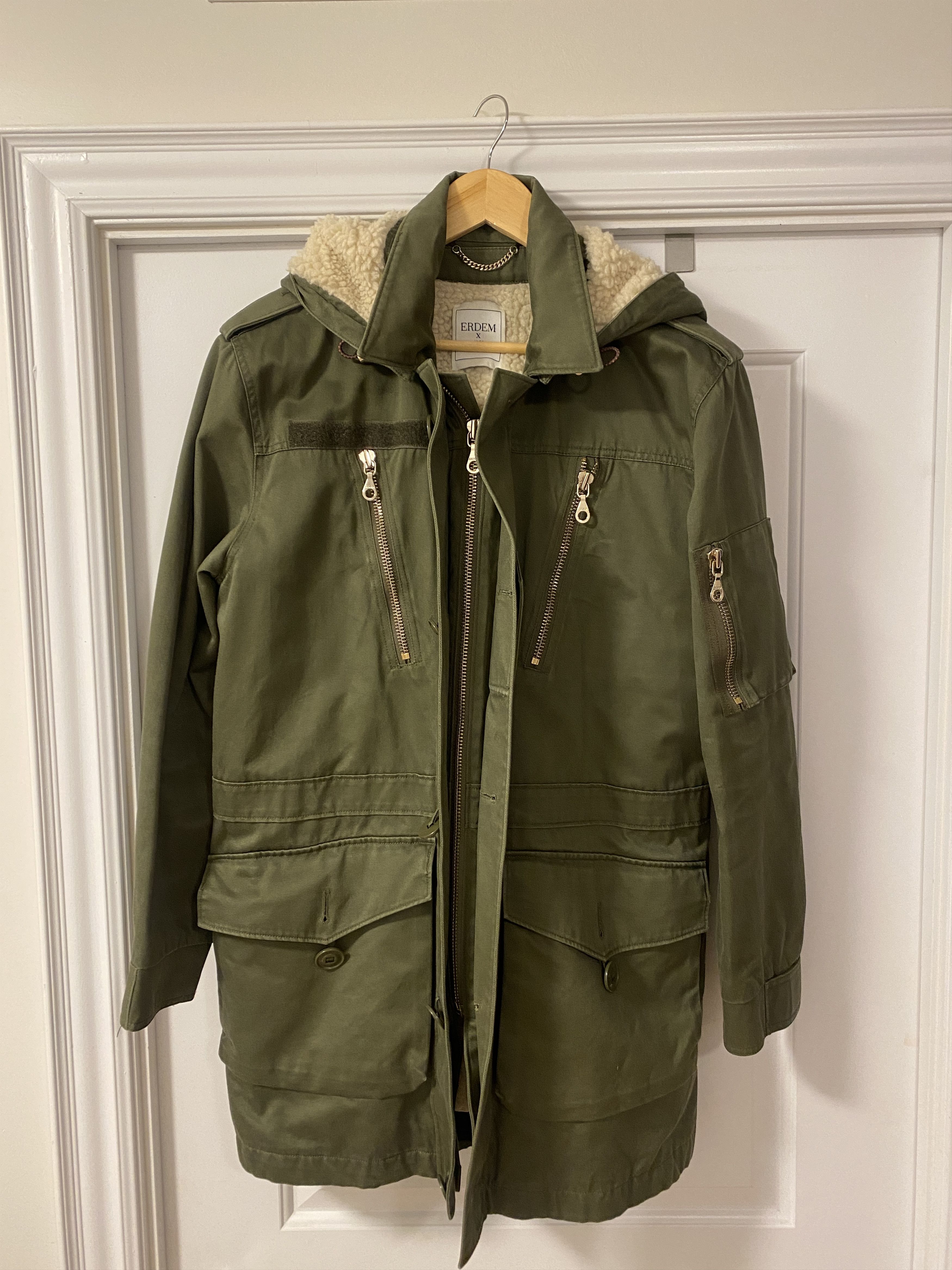 Erdem ERDEM H&M Men Pile Lined Cotton Parka Khaki Green Coat Size US M / EU 48-50 / 2 - 3 Thumbnail