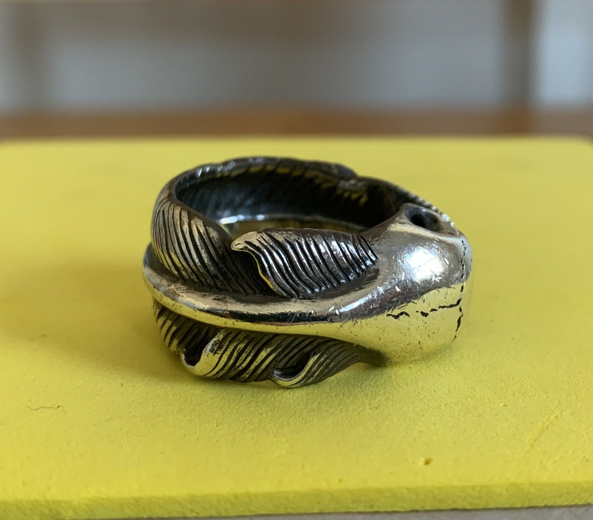 Number (N)ine SS04 Number (N)ine Silver Skull and Feather Ring Size ONE SIZE - 4 Thumbnail