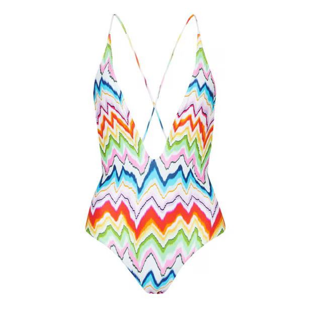 Missoni o1g2r1mq1124 Plunge Swimsuit in Multicolor Size S / US 4 / IT 40 - 1 Thumbnail