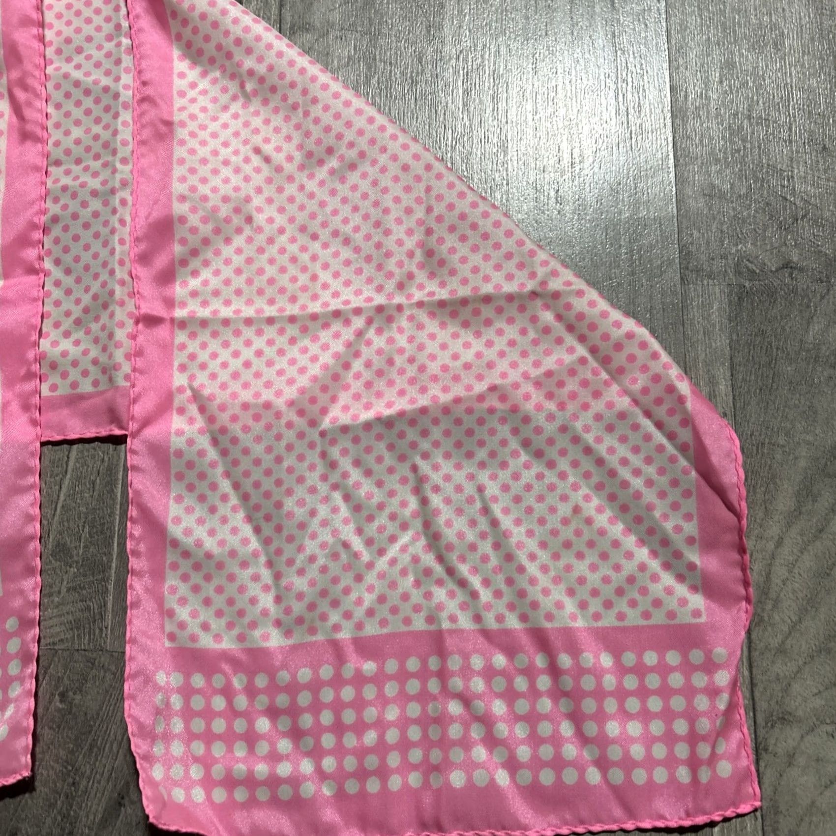 Pinko VINTAGE Pink Scarf Polka Dot Sheer 34” X 10.5” W15 Women Polyester Cute Unbranded Scarf Size ONE SIZE - 2 Thumbnail