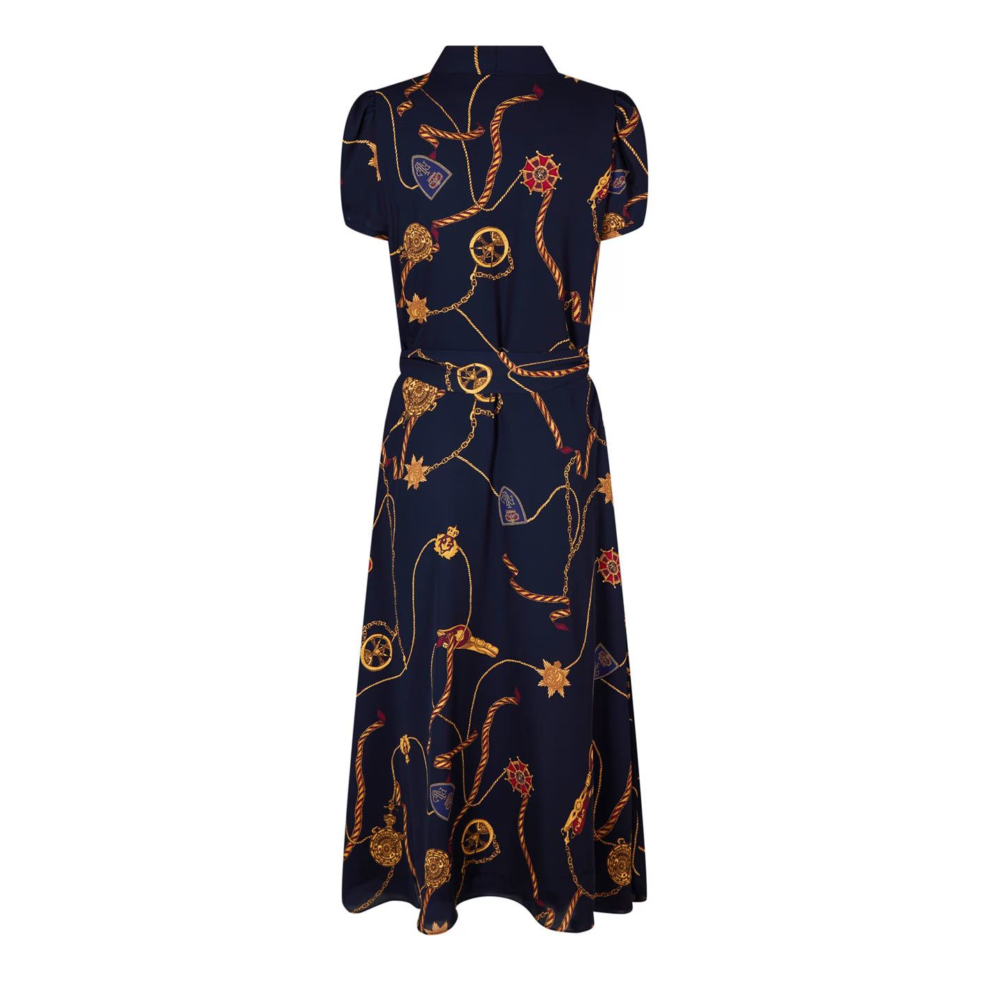 Lauren Ralph Lauren o1g2r1mq0825 Print Belted Georgette Puff-Sleeve Dress Size S / US 4 / IT 40 - 2 Thumbnail