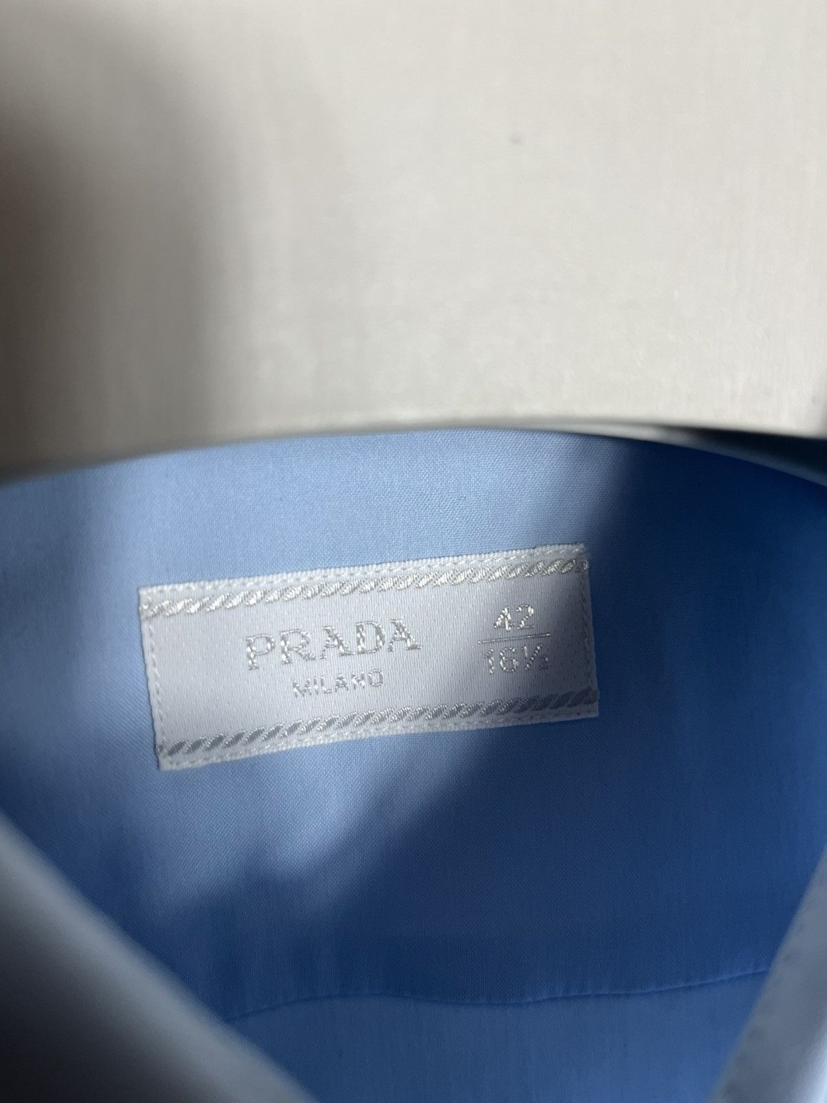 Prada NEW PRADA Stretch Cotton Shirt Blue Mens Long Sleeve Size US L / EU 52-54 / 3 - 5 Thumbnail