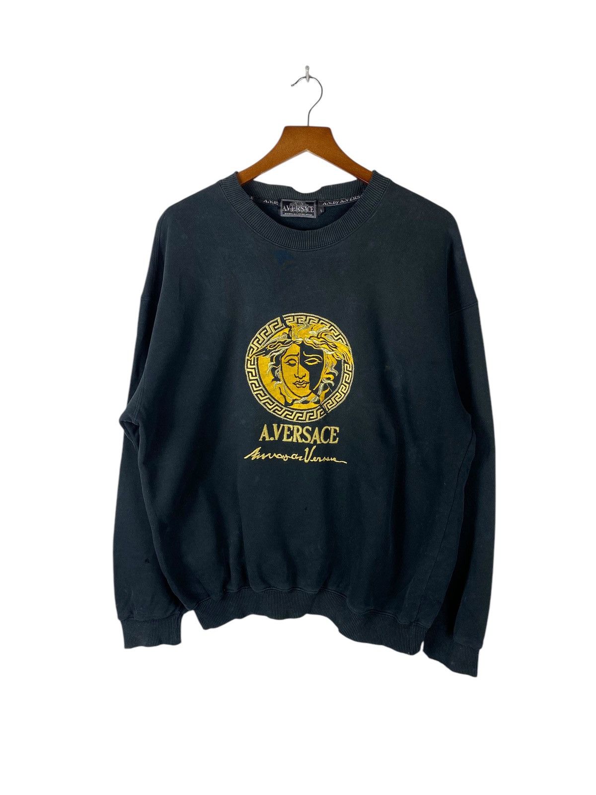 Designer × Vintage 🔥VINTAGE A.VERSACE MEDUSA LOGO SWEATER Size US L / EU 52-54 / 3 - 1 Thumbnail