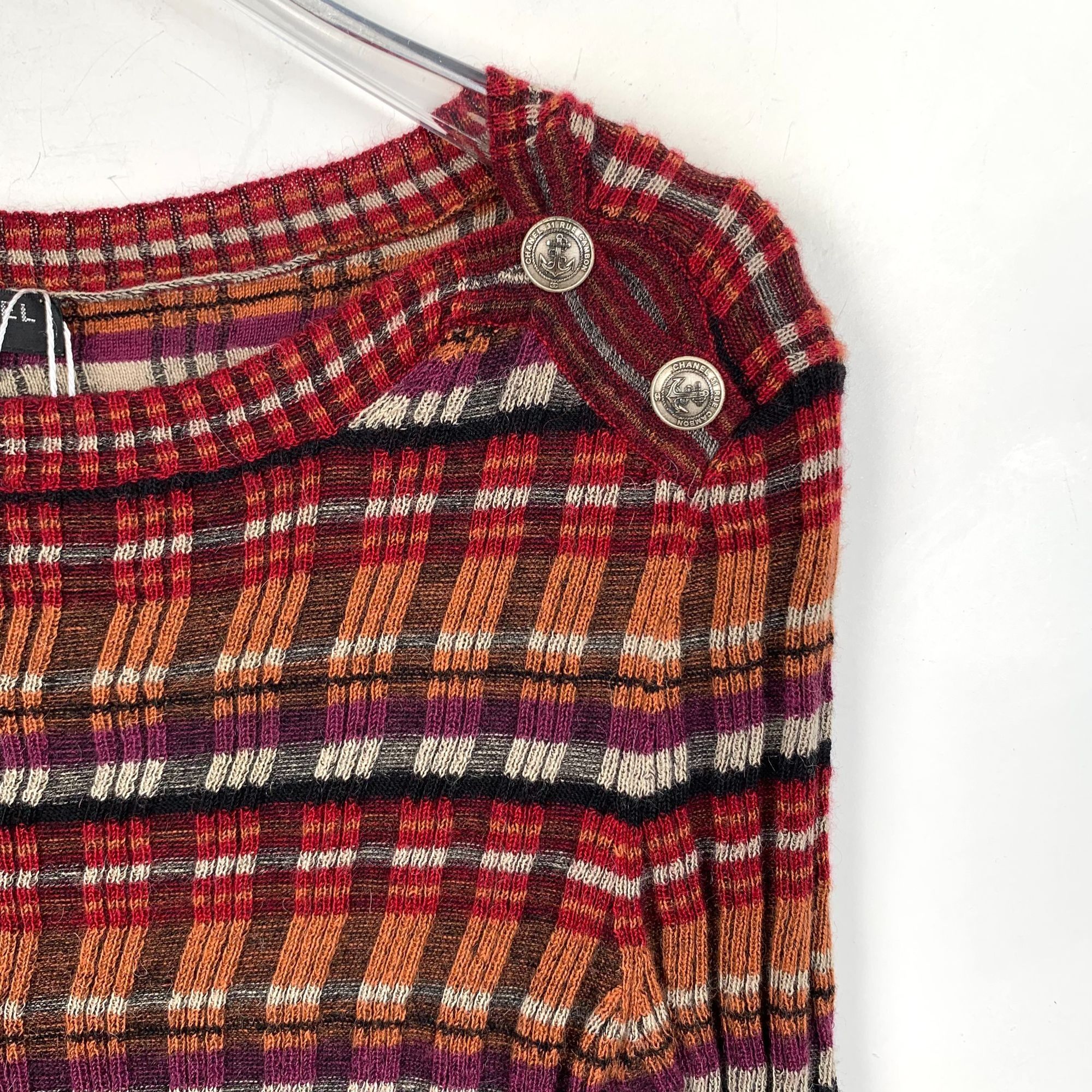 Chanel [Chanel] Hamburg Color-Block Striped Knit Top 38 S Size S / US 4 / IT 40 - 7 Thumbnail