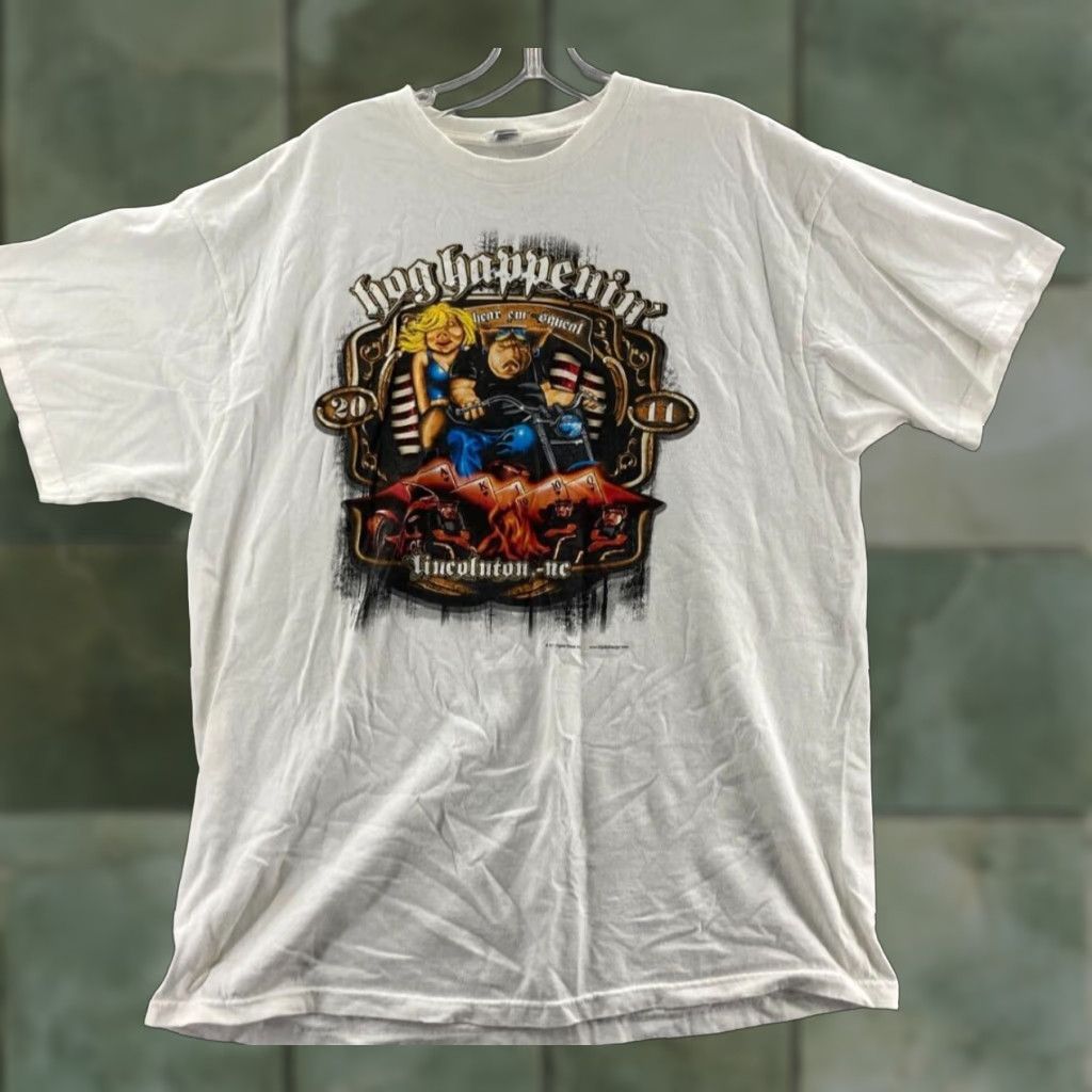 Delta Hog Happenin Bike Show & Poker Run Barbeque Cook-Off T-Shirt Lincolnton NC 2XL Size US XXL / EU 58 / 5 - 1 Thumbnail