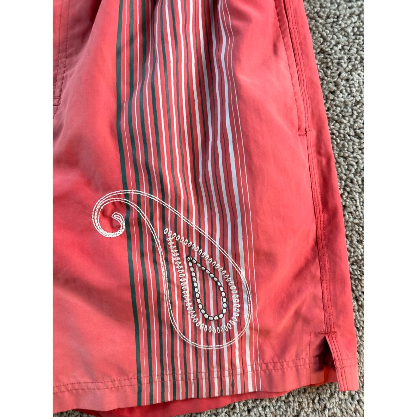 Nat Nast Nat Nast Swim Trunks Mens M Pink White Embroidered Short Lined Zipper Logo Surfing Vintage No N/A Size US 31 - 3 Thumbnail