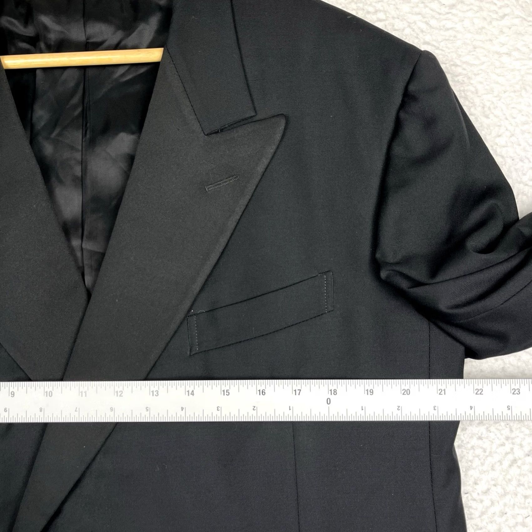 Ermenegildo Zegna VINTAGE Ermenegildo Zegna Suit Tuxedo Double Breasted Black Solid 42R Pants 38x32 Mens 90s Classic Size 42R - 6 Thumbnail