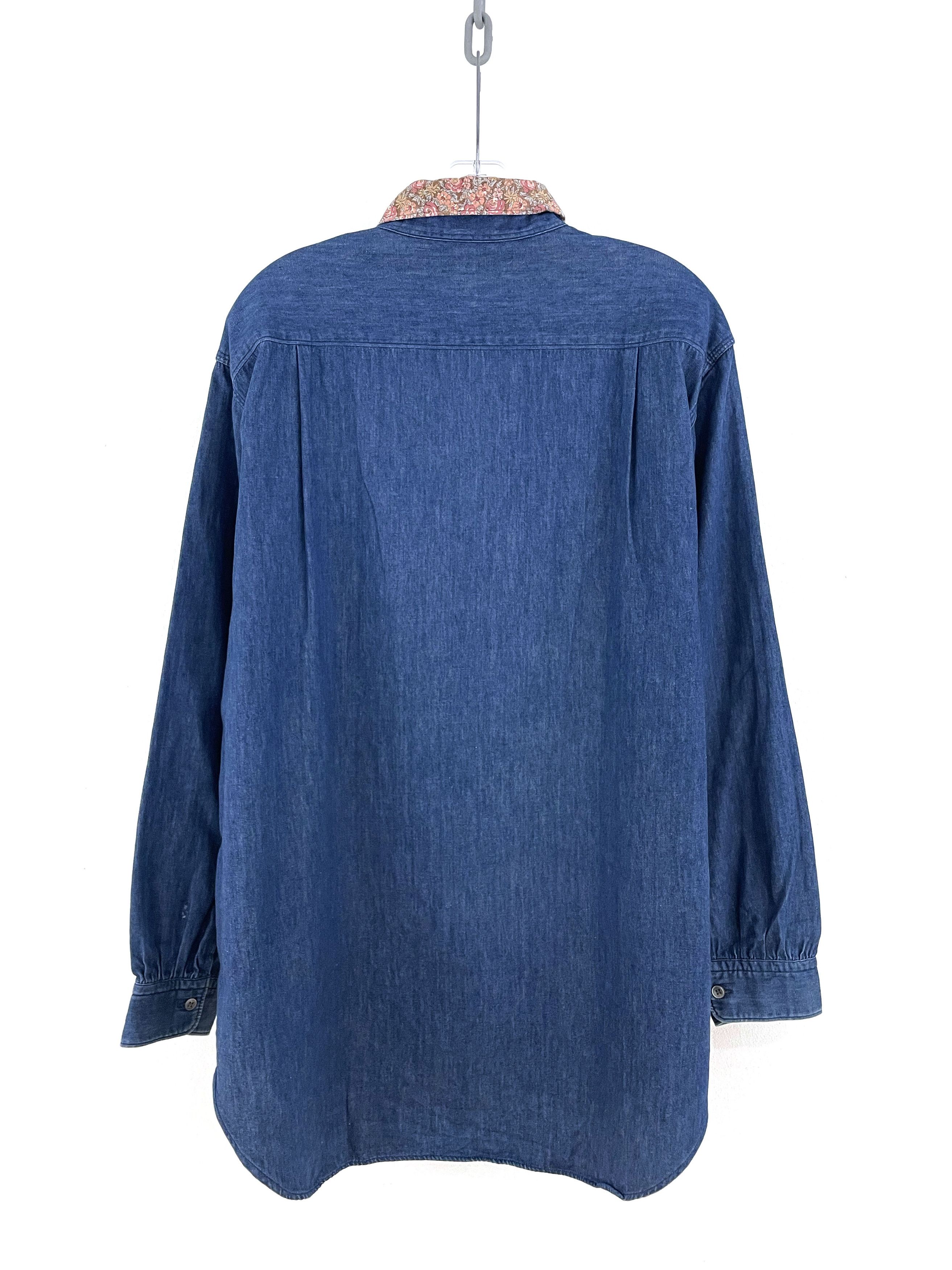 Yohji Yamamoto 80's Accent Collar Denim Shirt Size US L / EU 52-54 / 3 - 7 Thumbnail