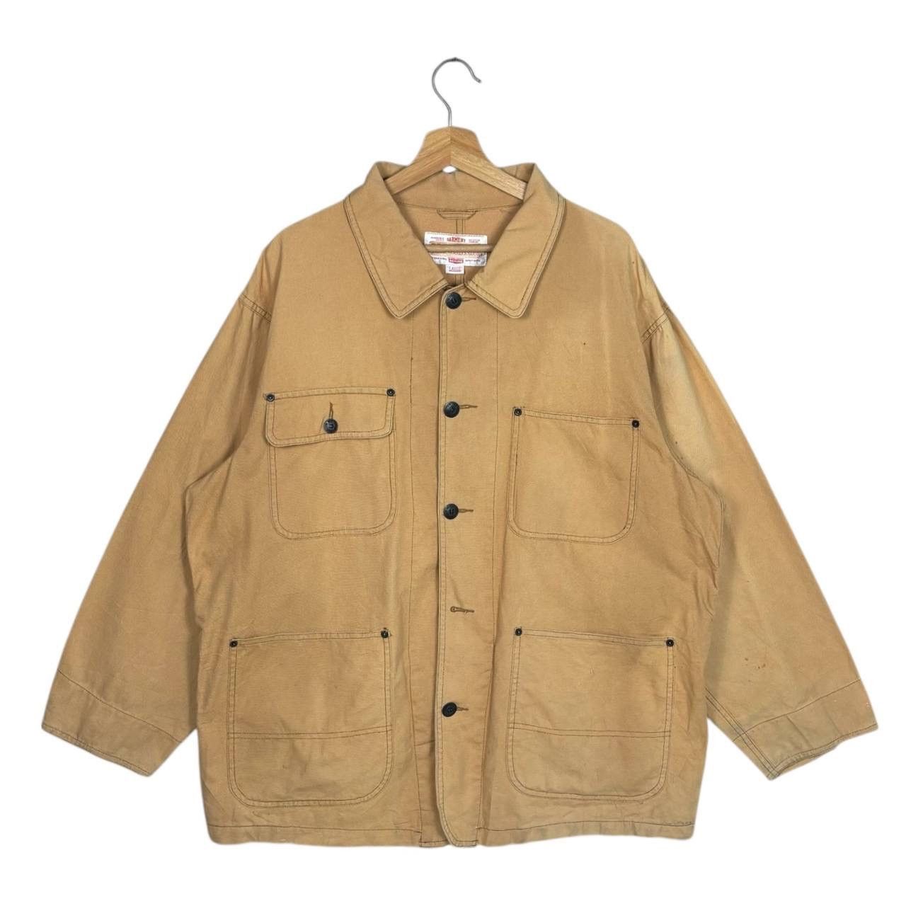 Japanese Brand Vintage P.R.S. Canvas Work Jacket L Tan Chore Coat Detroit Size US L / EU 52-54 / 3 - 1 Thumbnail