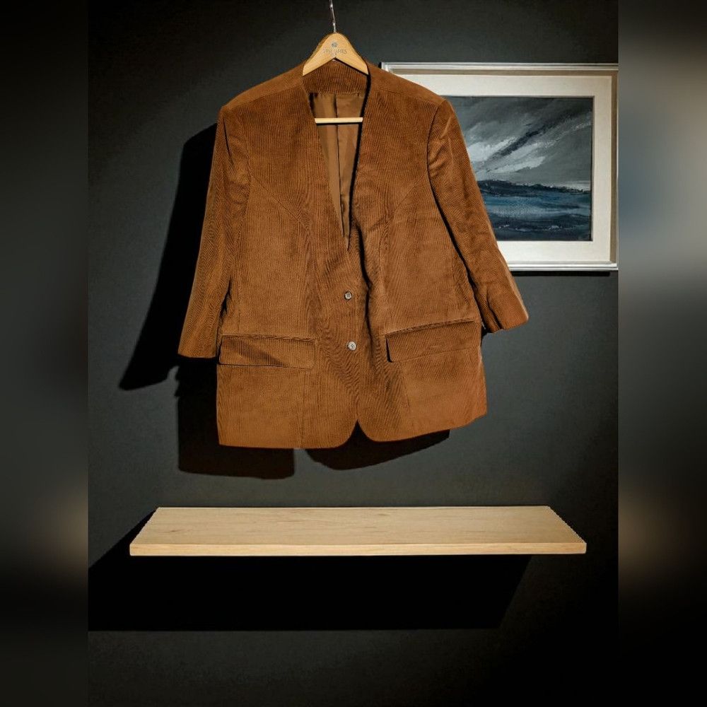Other Tony Silom Bangkok XL Custom Men's Brown Corduroy Blazer Size 48S - 1 Thumbnail