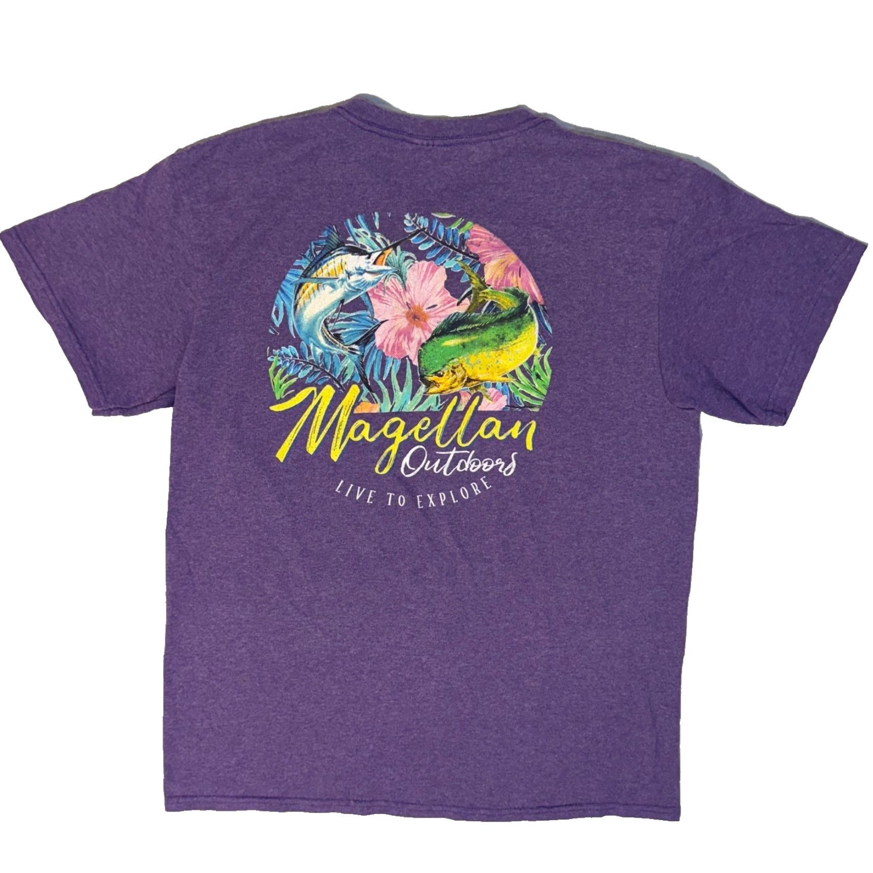 Vintage Magellan Tshirt Shirt Womens Regular M Purple Logo Outdoor Short Sleeve Crew Neck Jersey Cotton Casual Classic 90s? Size M / US 6-8 / IT 42-44 - 2 Thumbnail