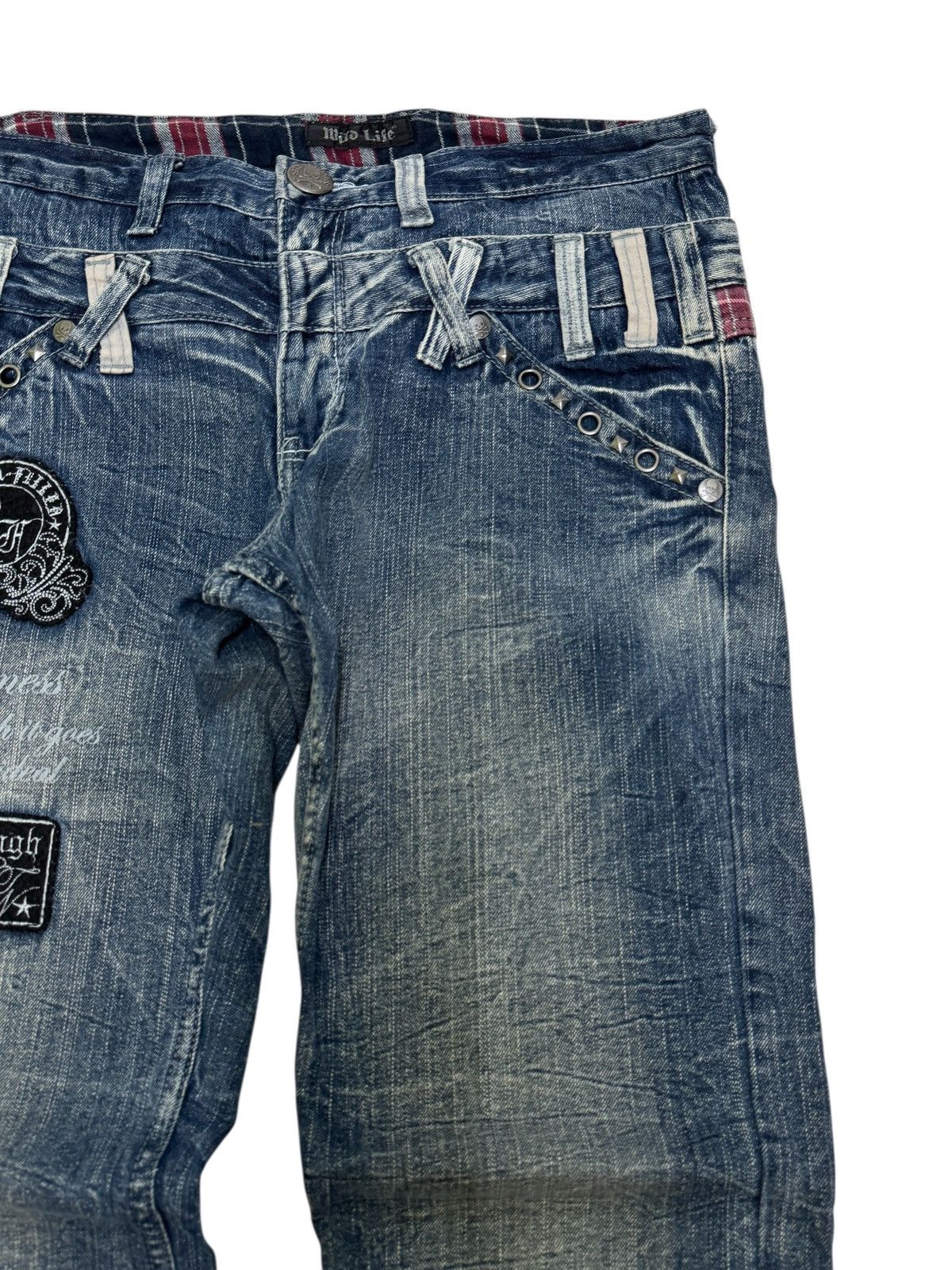 Japanese Brand Y2k Wild Life Seditionaries Double Waist Studded Patches Size US 32 / EU 48 - 5 Thumbnail