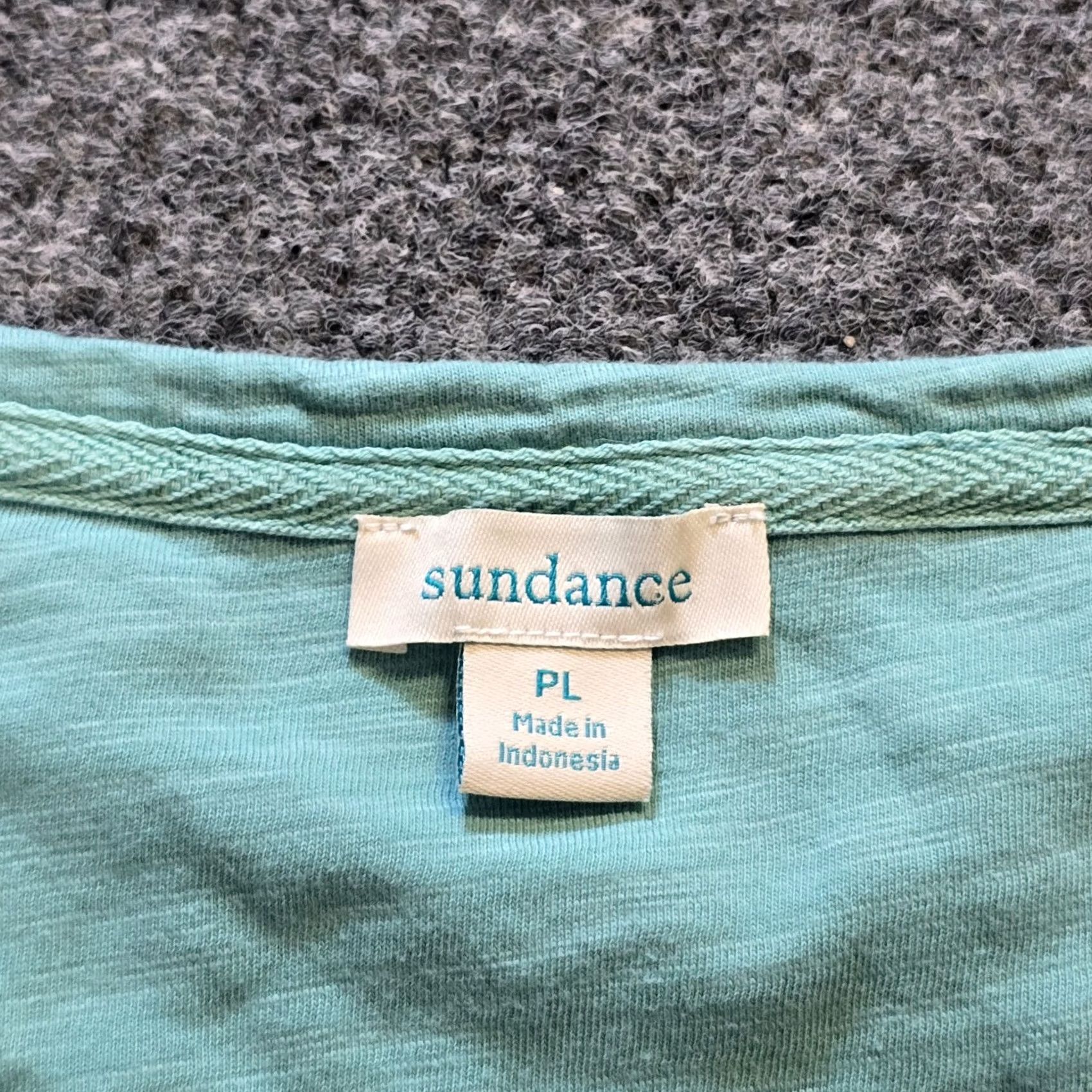 Vintage Sundance Top Womens Size Large Petite Green Slub Knit Short Sleeve Casual Basic Shirt Mens? Size L / US 10 / IT 46 - 3 Thumbnail