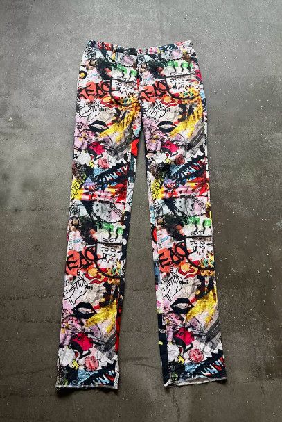 Nozomi Ishiguro NOZOMI ISHIGURO 2015SS Runway Graffiti Comic Print Pants Size US 39 - 2 Thumbnail