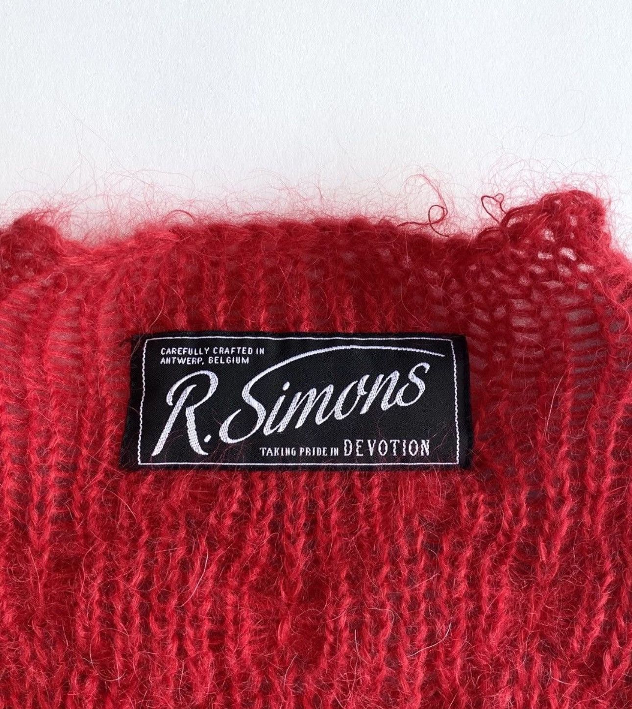 Raf by Raf Simons Raf Simons Knit sweater Mohair Red and Blue Size US L / EU 52-54 / 3 - 7 Thumbnail