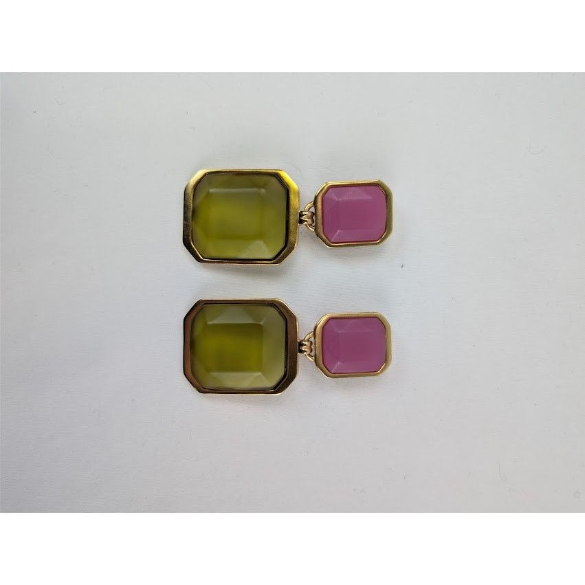 Saint Laurent Paris o1rshd1 Size: OS / Octagon Earring in Metal and Resin Multi Size ONE SIZE - 4 Thumbnail