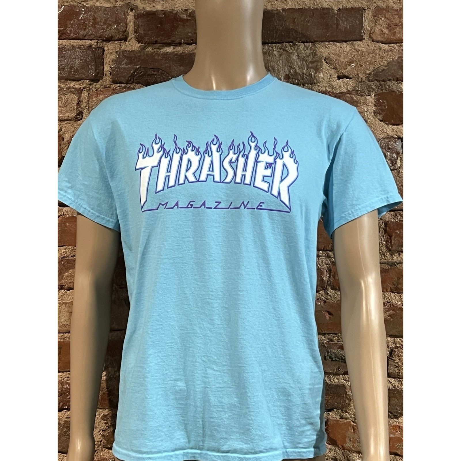 Thrasher Thrasher T-Shirt Mens Size M Blue Official Logo Skater Flame Size US M / EU 48-50 / 2 - 2 Thumbnail