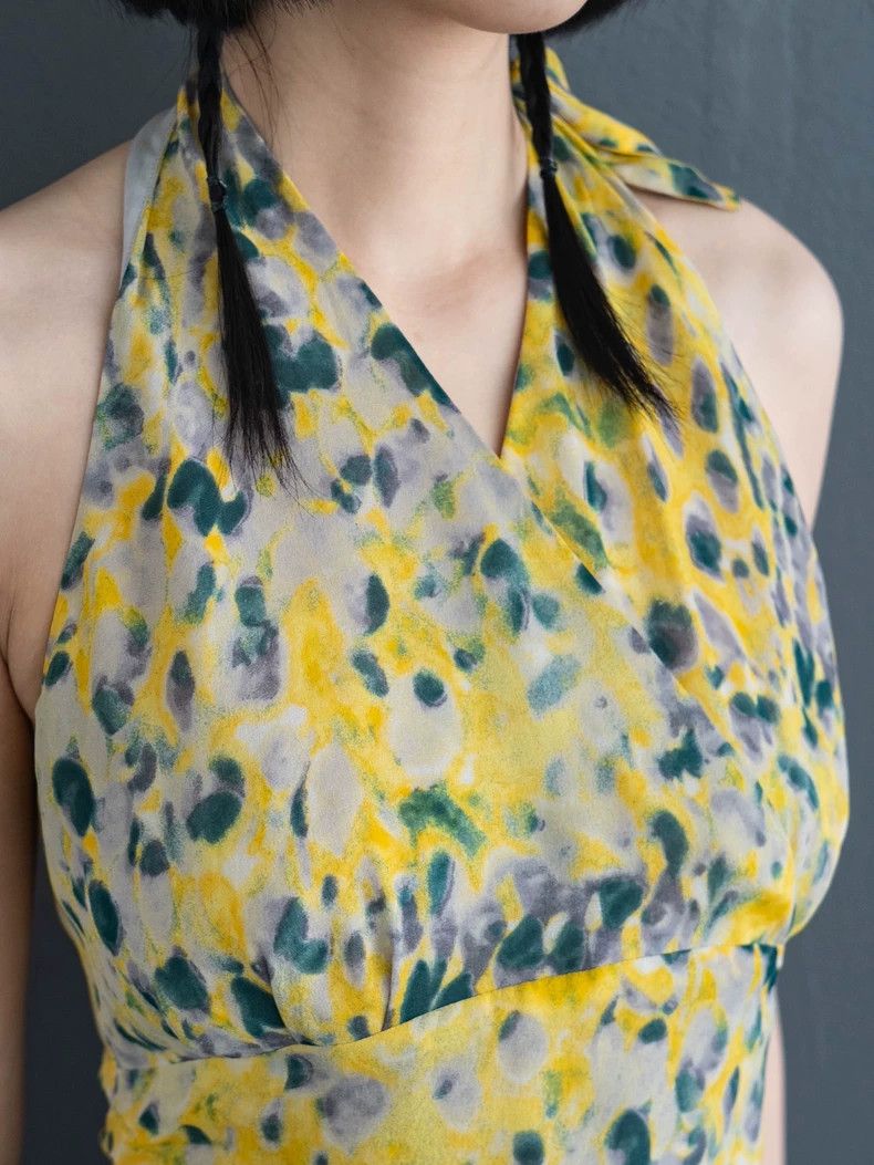Kenzo KENZO Yellow and green spots silk vest back vintagery Size XS / US 0-2 / IT 36-38 - 4 Thumbnail