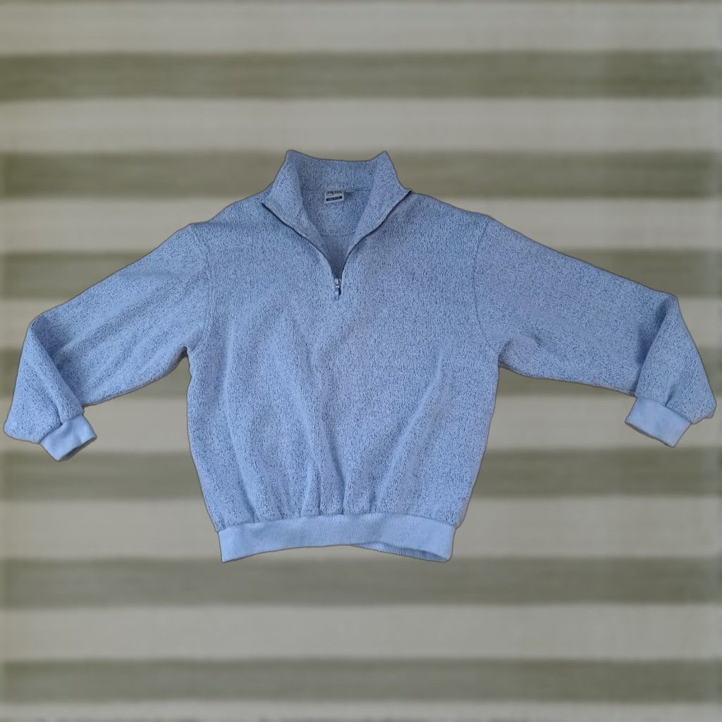 CLOT VINTAGE AKWA Large 1/4 Zip USA Made Unisex Adults Sweater Gray 27in long 24in pit to pit Size US L / EU 52-54 / 3 - 1 Thumbnail