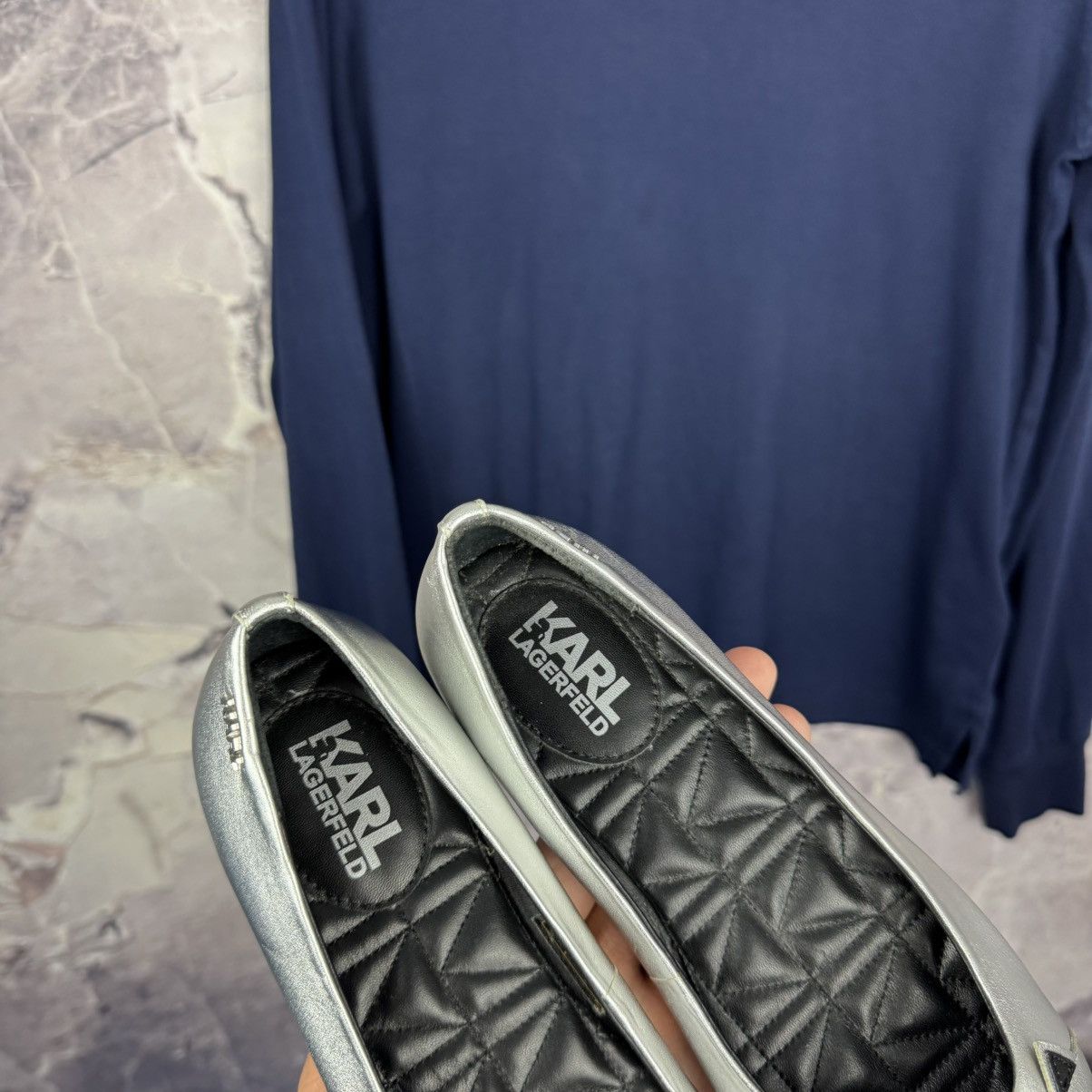 Karl Lagerfeld Karl Lagerfeld Leather Ballet Flat Size Us 5 Size US 5 / IT 35 - 2 Thumbnail