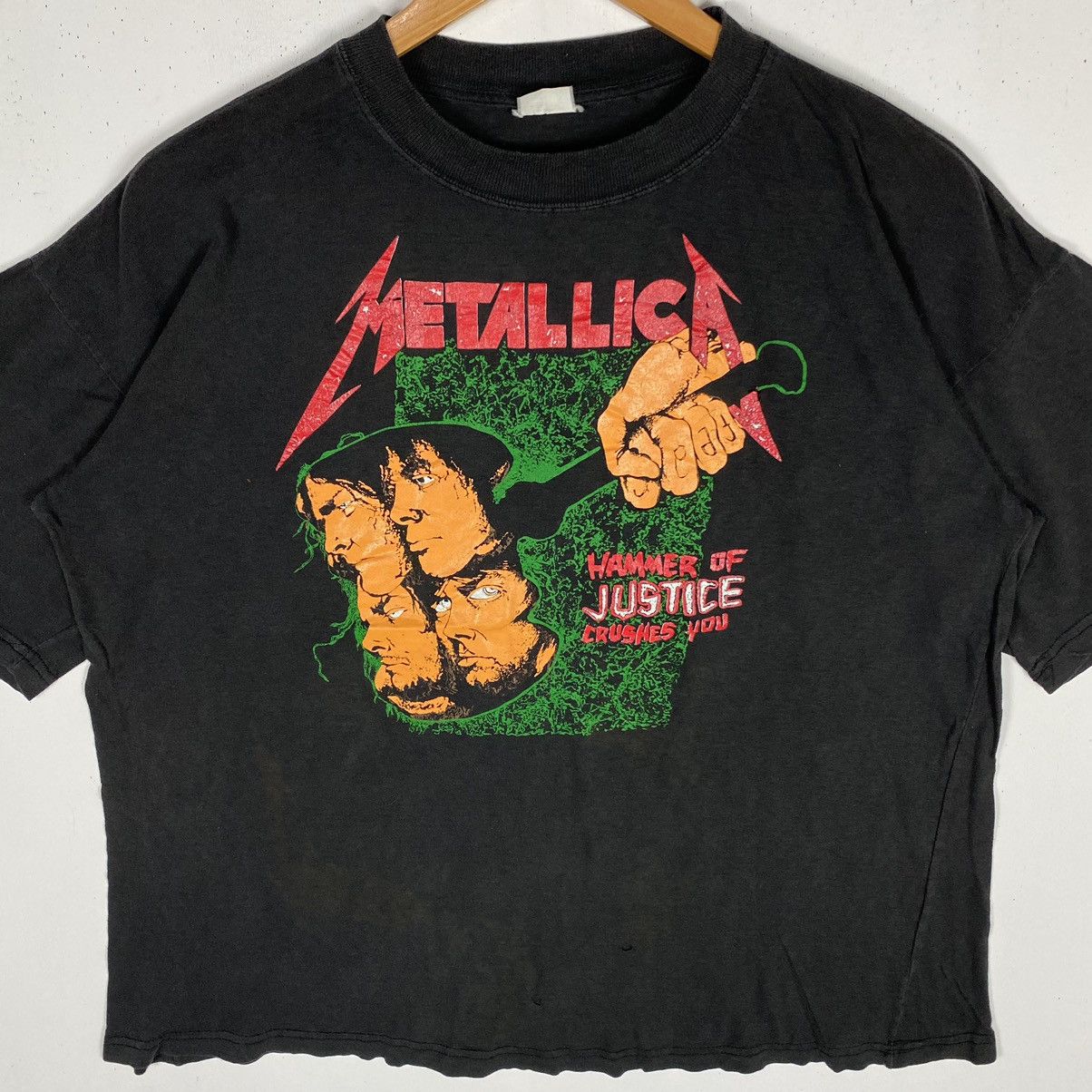 Band Tees × Metallica × Vintage Vintage 90's METALLICA Euro Graphic Band Distressed Tee Size US L / EU 52-54 / 3 - 3 Thumbnail