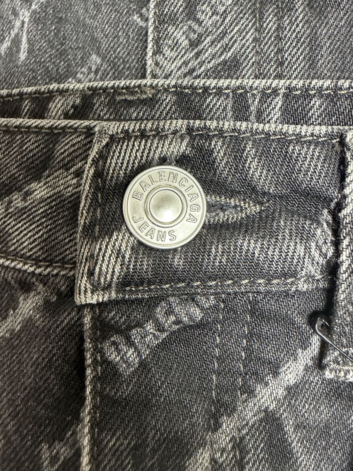 Balenciaga Balenciaga Logo-Print Denim Low-Waist Mini Skirt Size 25" / US 0 / IT 36 - 5 Thumbnail