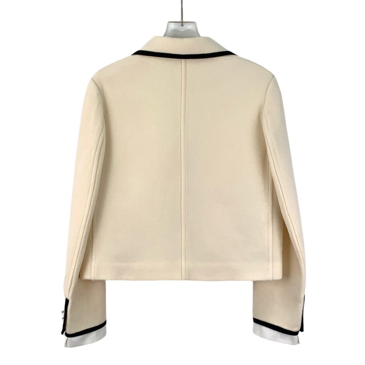 Miu Miu MiuMiu Beige Wool Lapel Single Breasted Chambray Jacket Size XS / US 0-2 / IT 36-38 - 2 Thumbnail