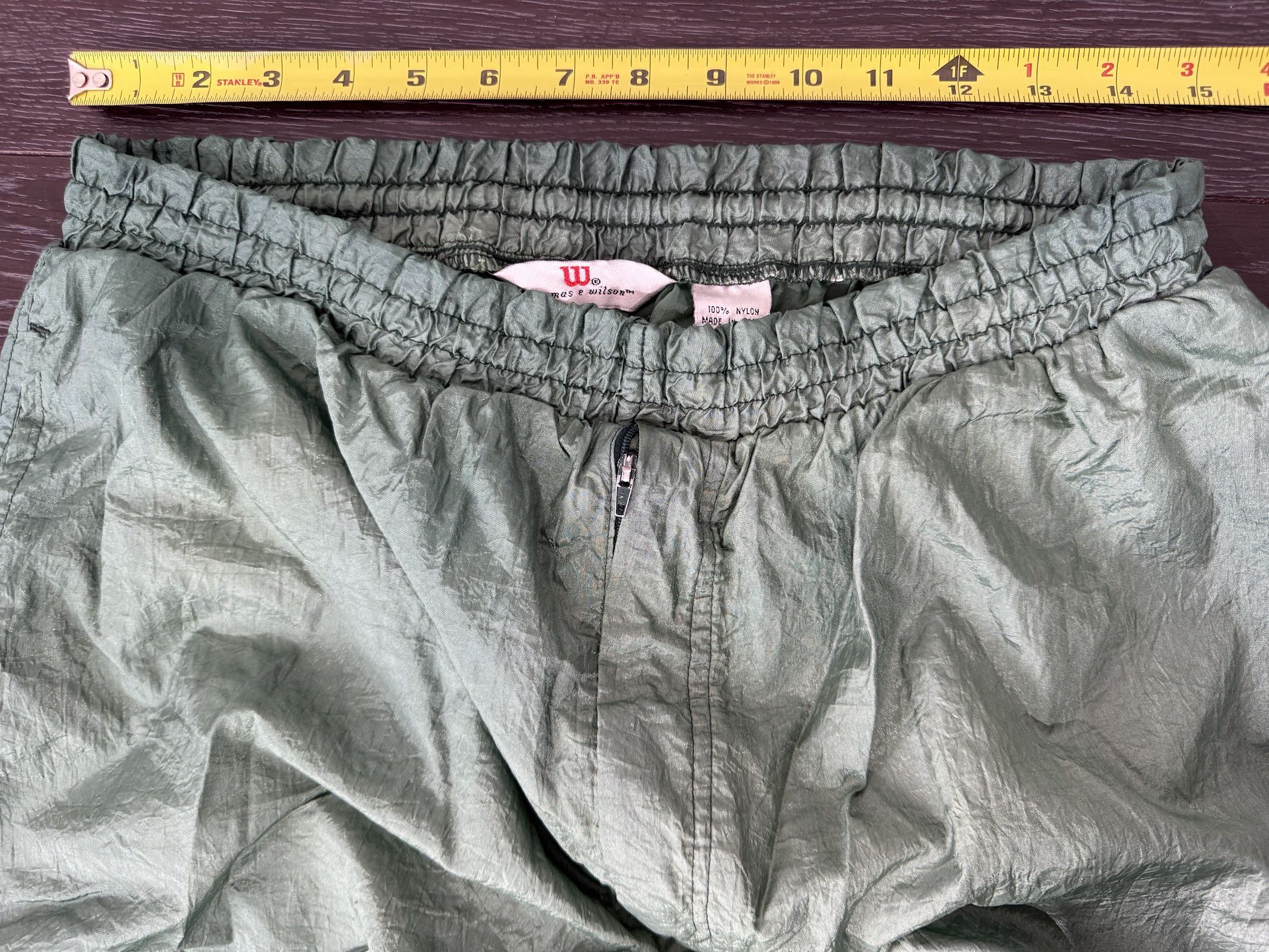 Wilson Wilson - Mens Vintage Green Nylon Trackies Size US 32 / EU 48 - 4 Thumbnail
