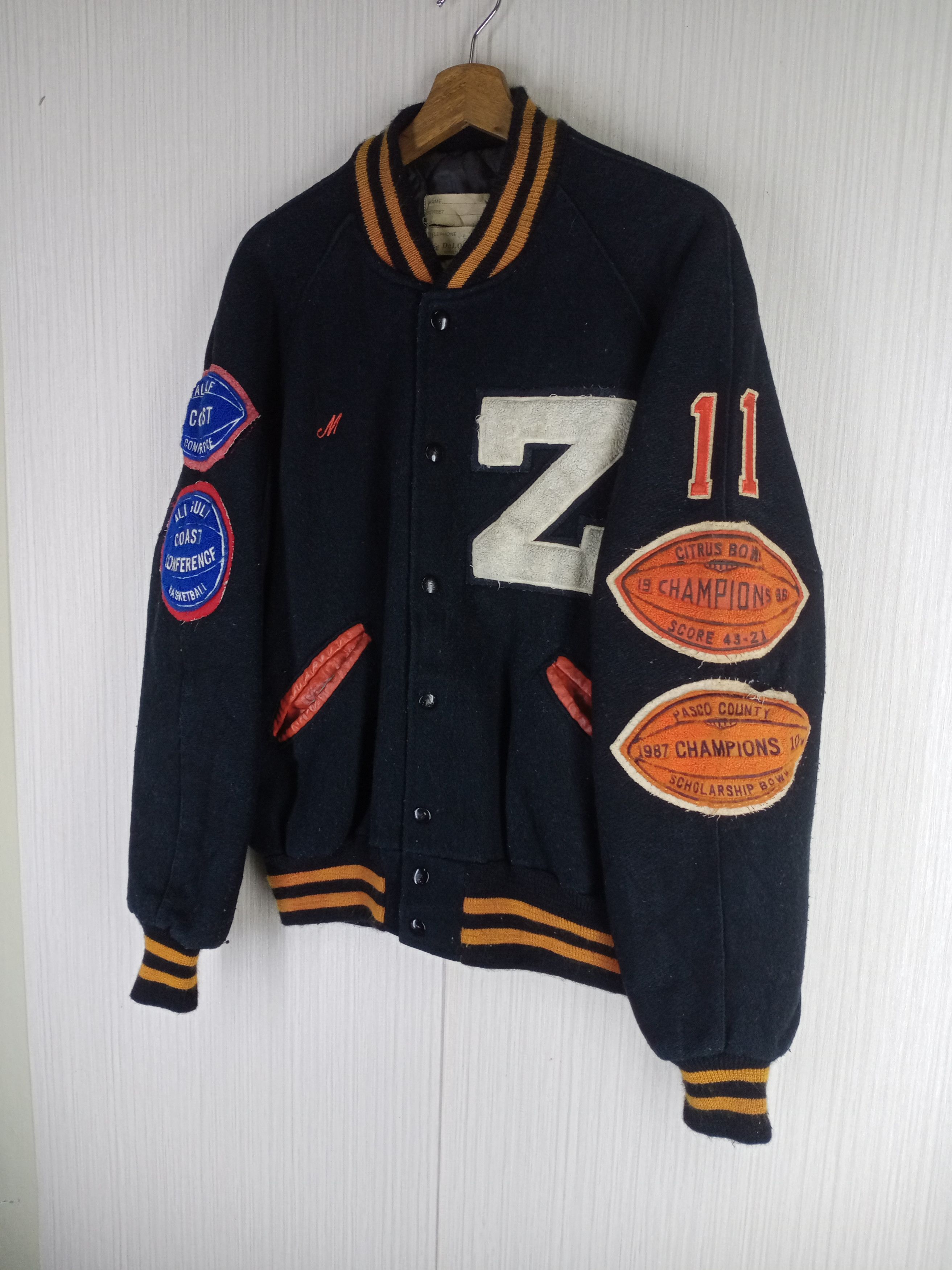 Delong Very Rare Vintage Citrus Bowl Champions 1986 Varsity Jacket Size US L / EU 52-54 / 3 - 4 Thumbnail