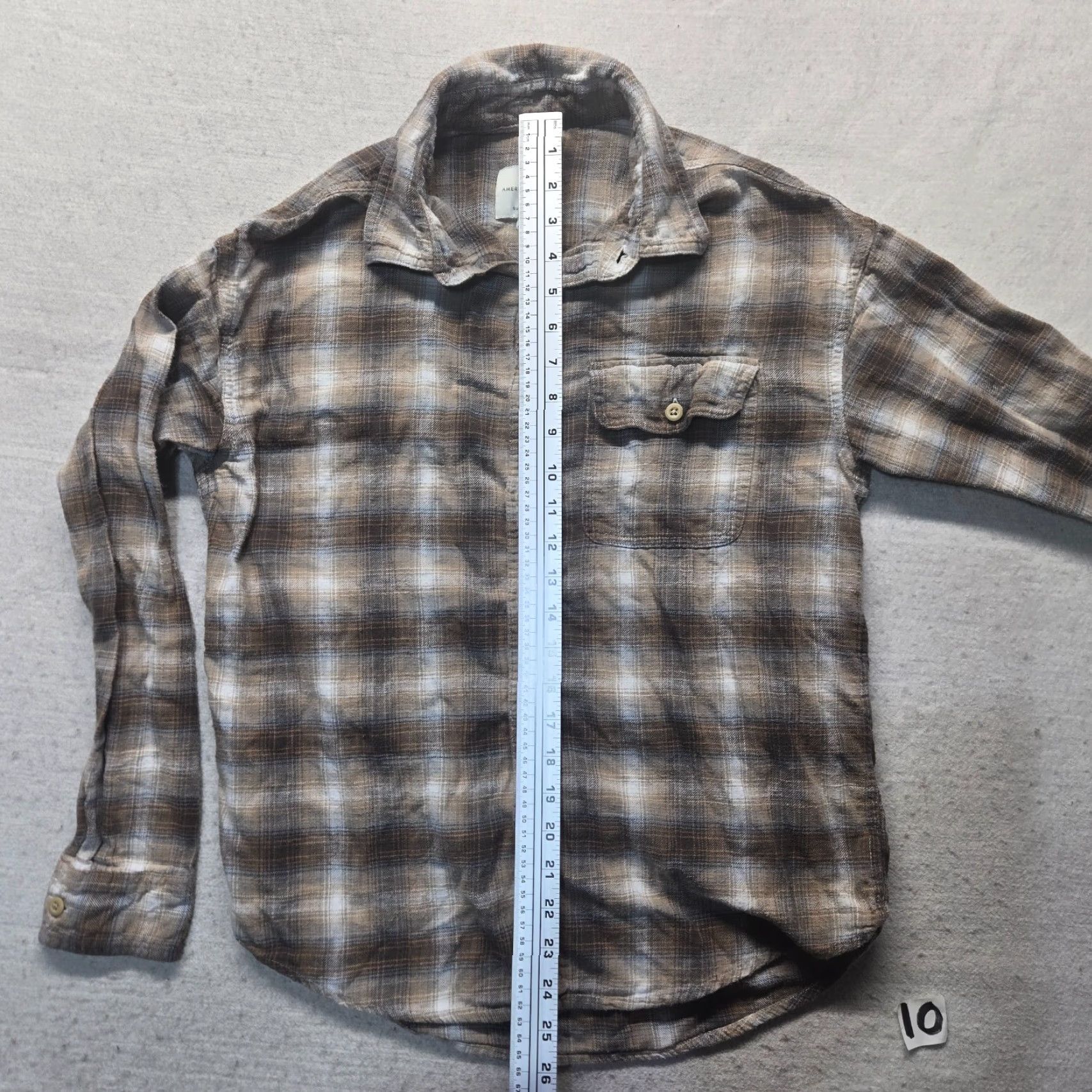 American Eagle Outfitters AMERICAN EAGLE Outfitters Button-Up Shirt Brown Plaid Flannel Regular S Mens Small Classic Shirt Adults Brown Plaid Super Soft Shirt Size US S / EU 44-46 / 1 - 6 Thumbnail