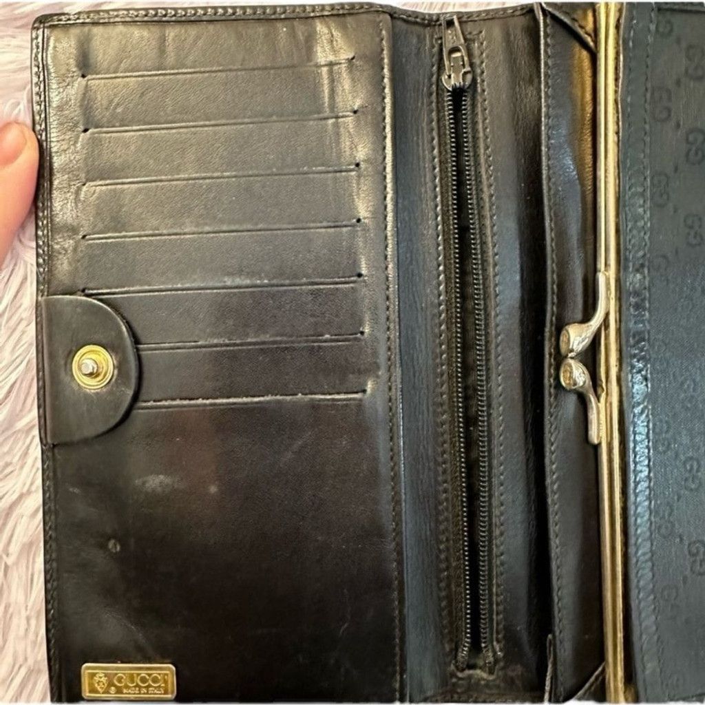 Gucci Gucci Black Wallet with Gold Logo Size ONE SIZE - 8 Thumbnail