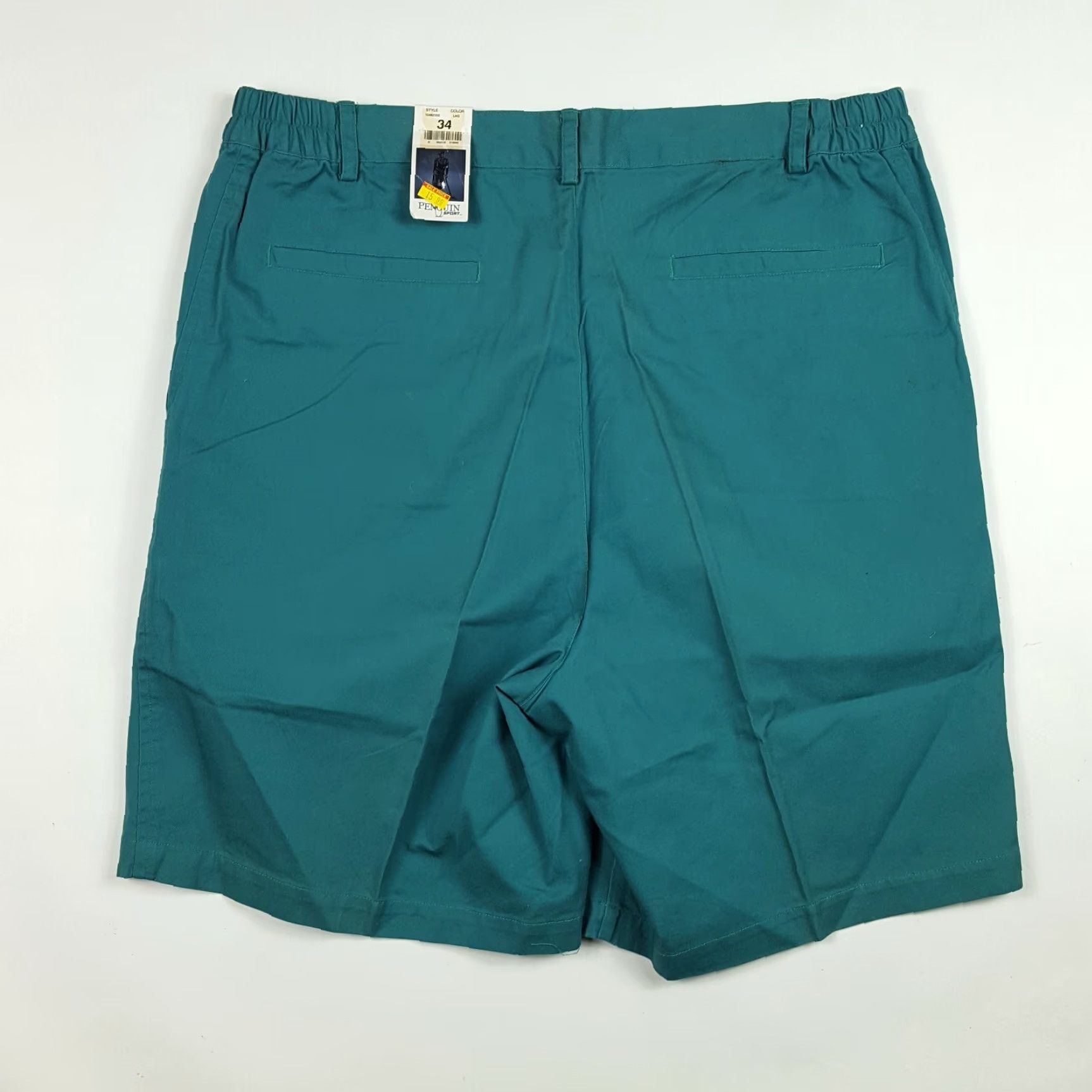 Vintage VINTAGE Penguin Sport Pleated Men's 34 Teal Chino Golf Tennis Casual Shorts Size US 34 / EU 50 - 3 Thumbnail
