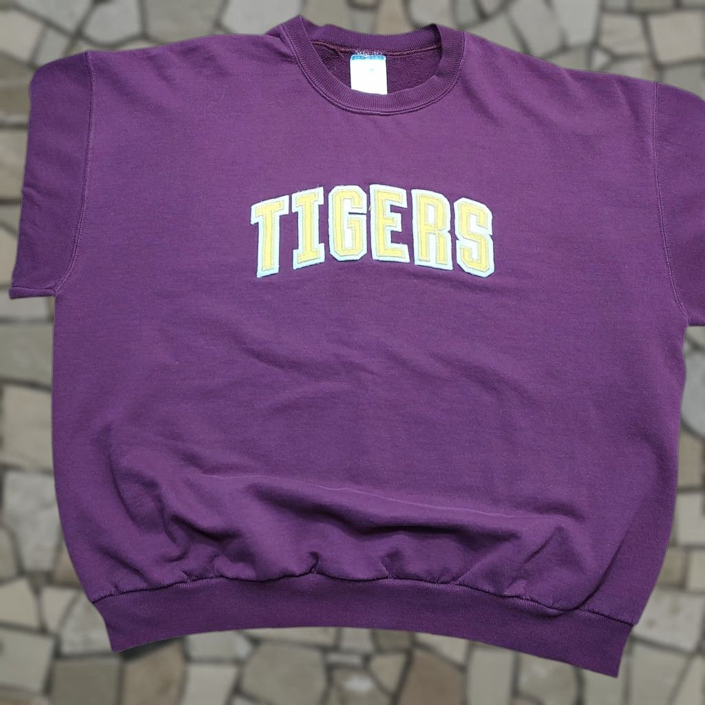 Jerzees VINTAGE VTG 90s Tigers Jerzees Pullover Crewneck Sweatshirt Mens Tag XL Maroon Size US XL / EU 56 / 4 - 1 Thumbnail