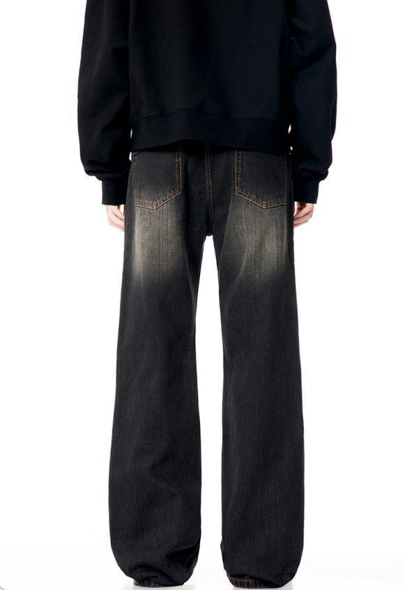 Vintage Retro men's loose street casual cleanfit black flared jeans Size US 32 / EU 48 - 4 Thumbnail