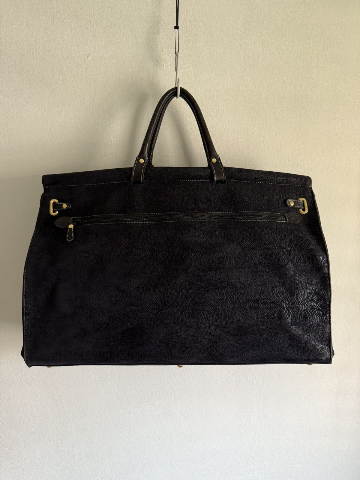 Vintage Black large leather Birkin tote bag Size ONE SIZE - 6 Thumbnail