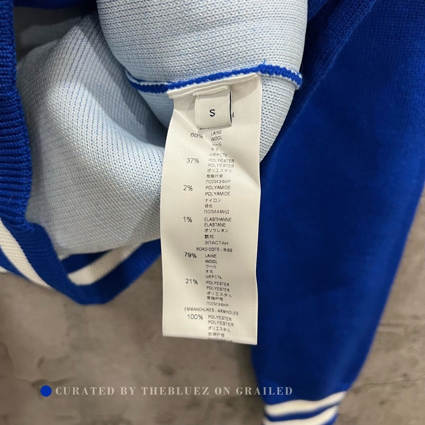 Givenchy Givenchy White Blue Wool Knit Baseball Jacket Size US S / EU 44-46 / 1 - 5 Thumbnail
