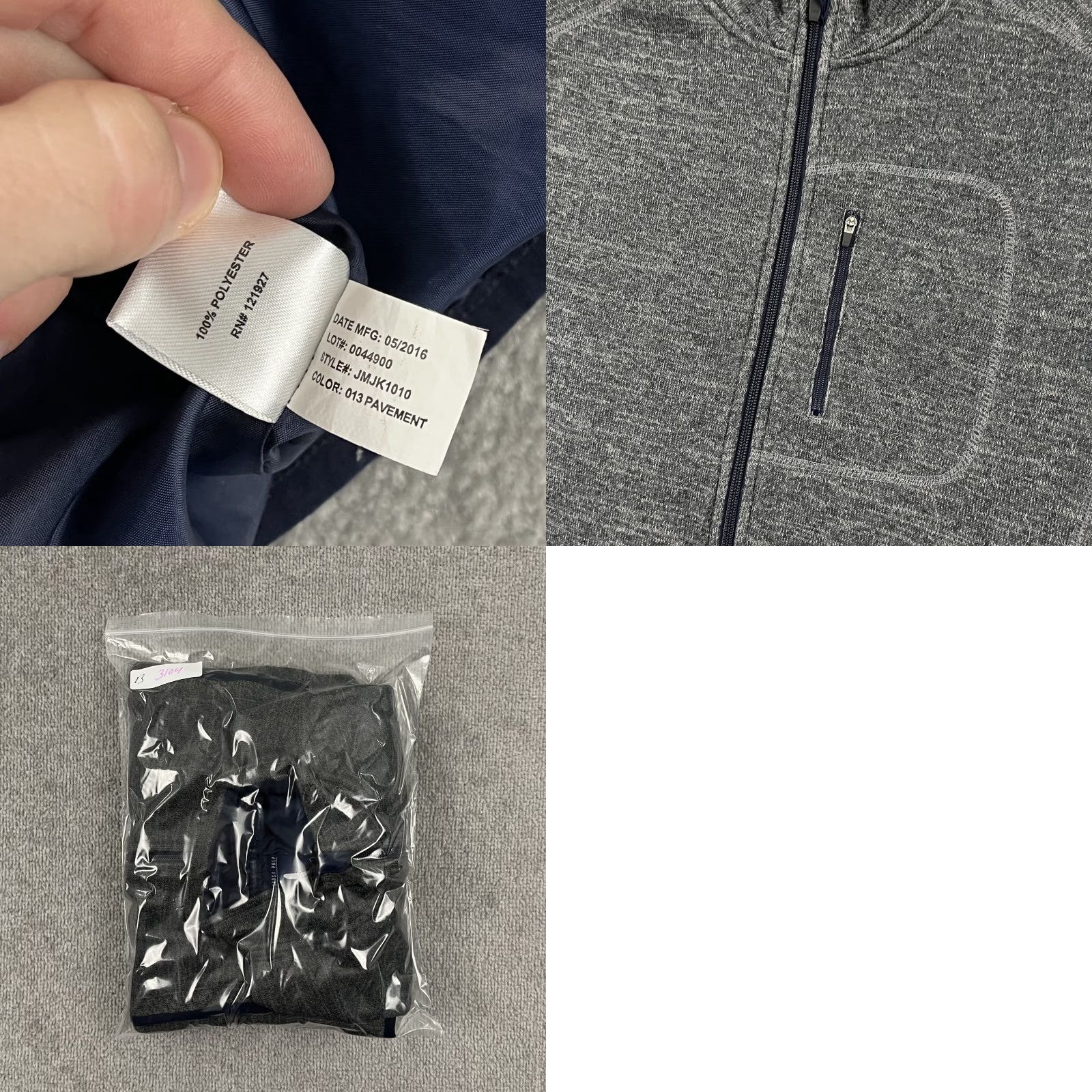 johnnie-O Johnnie-O Coastal Jacket Mens Medium Pavement Gray Windproof Lined Surf Full Zip Size US M / EU 48-50 / 2 - 8 Thumbnail