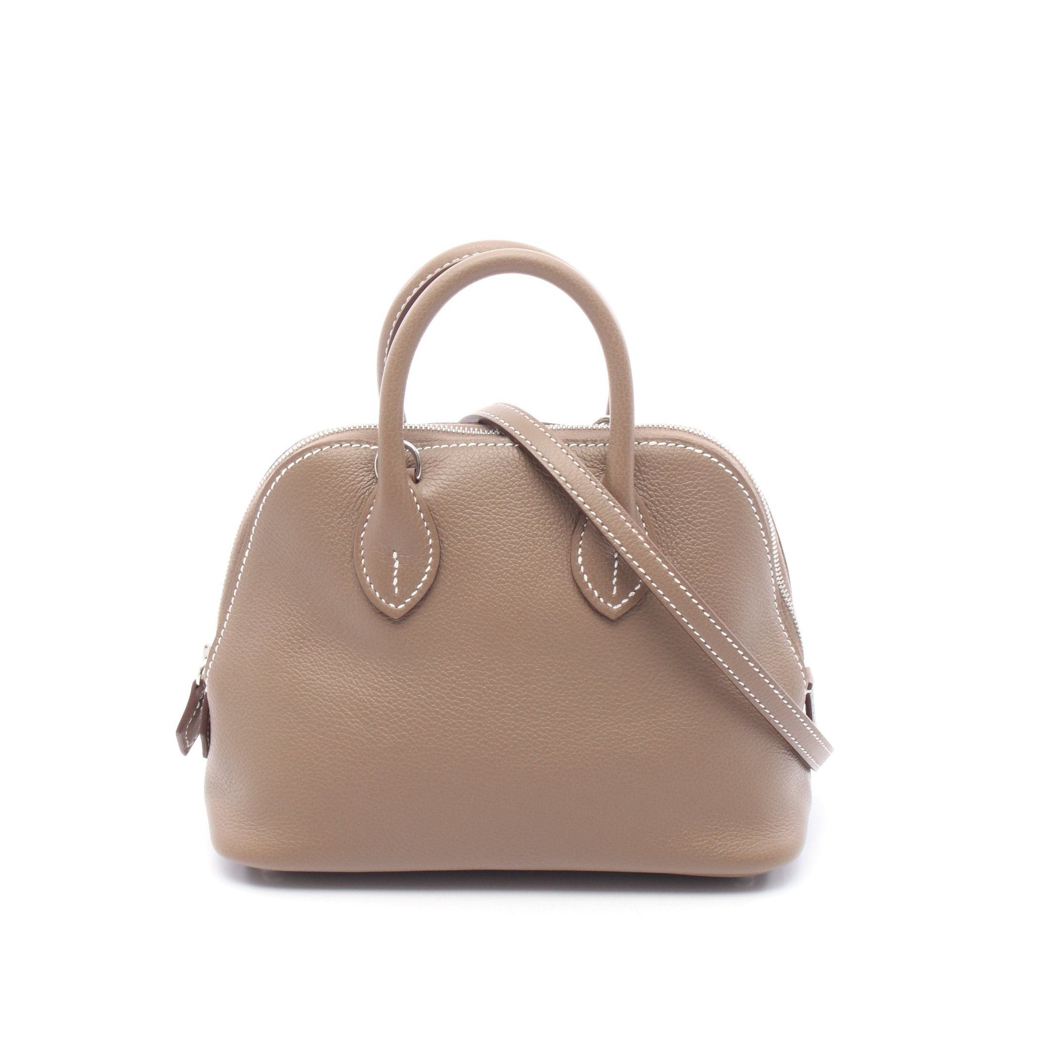 Hermes Hermes Bolide 1923 Mini Etoupe Handbag Evercolor Gray Brown Silver Hardware K Stamp Size ONE SIZE - 1 Thumbnail