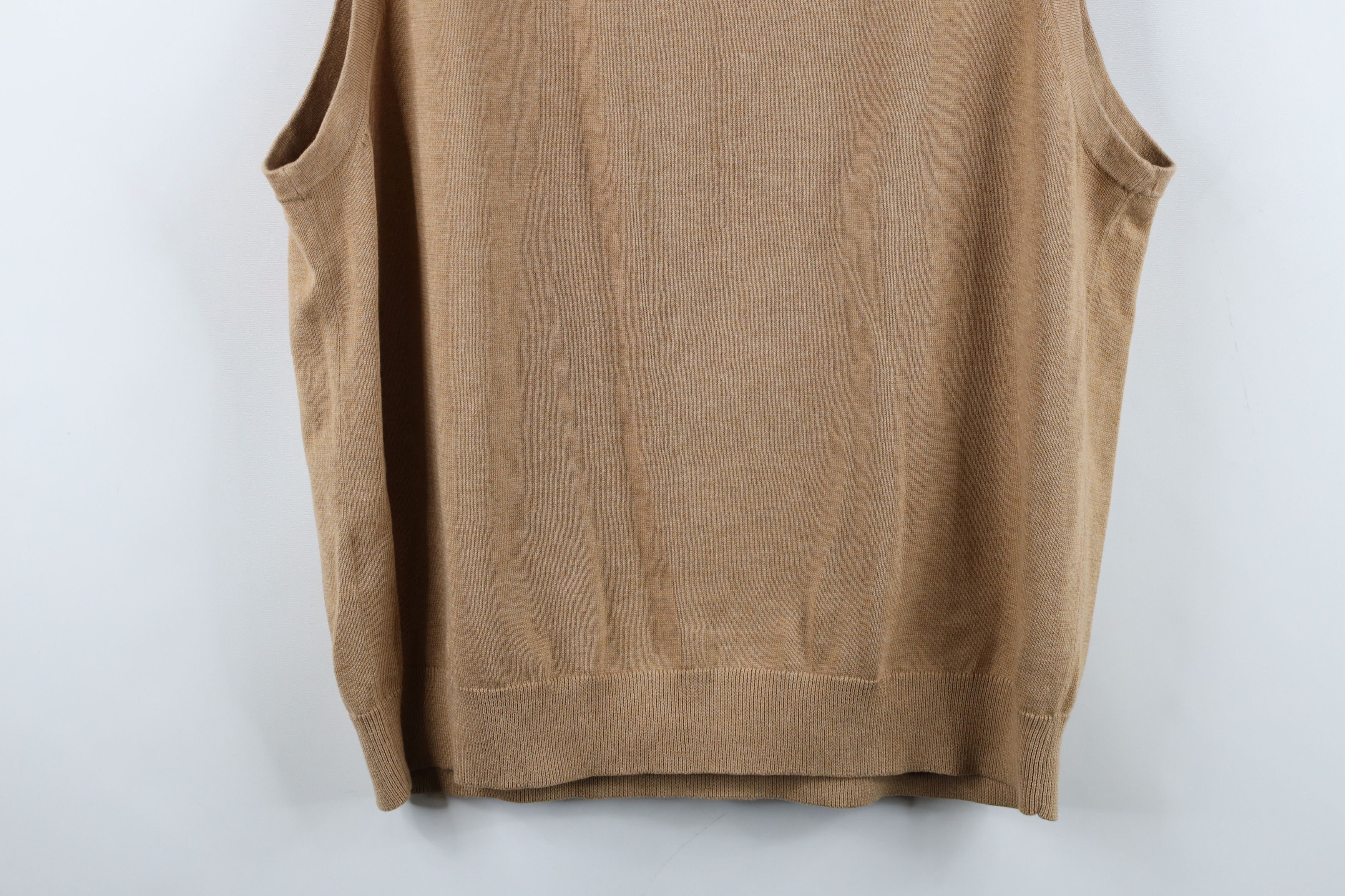 Lands' End Vintage Lands End Cotton Knit V-Neck Sweater Vest Beige Size US XL / EU 56 / 4 - 11 Thumbnail